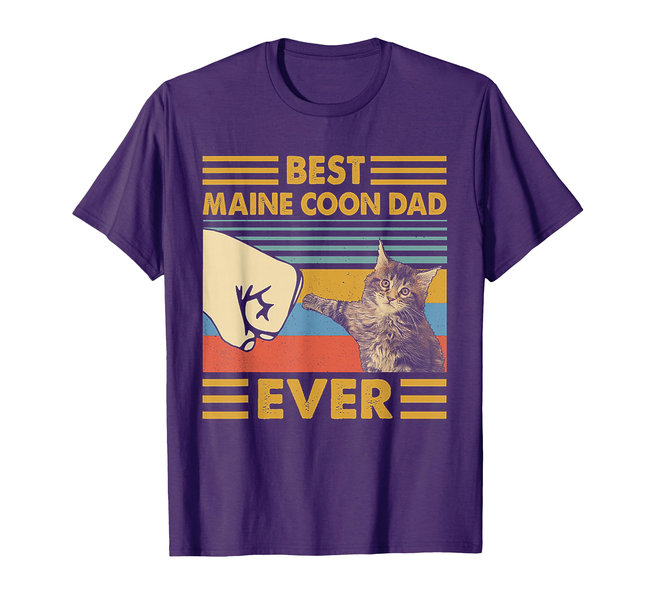 Best Maine Coon Dad Ever Sunset T-Shirt - Unique Graphic Unisex - T-Shirt, Sweatshirt, Hoodie