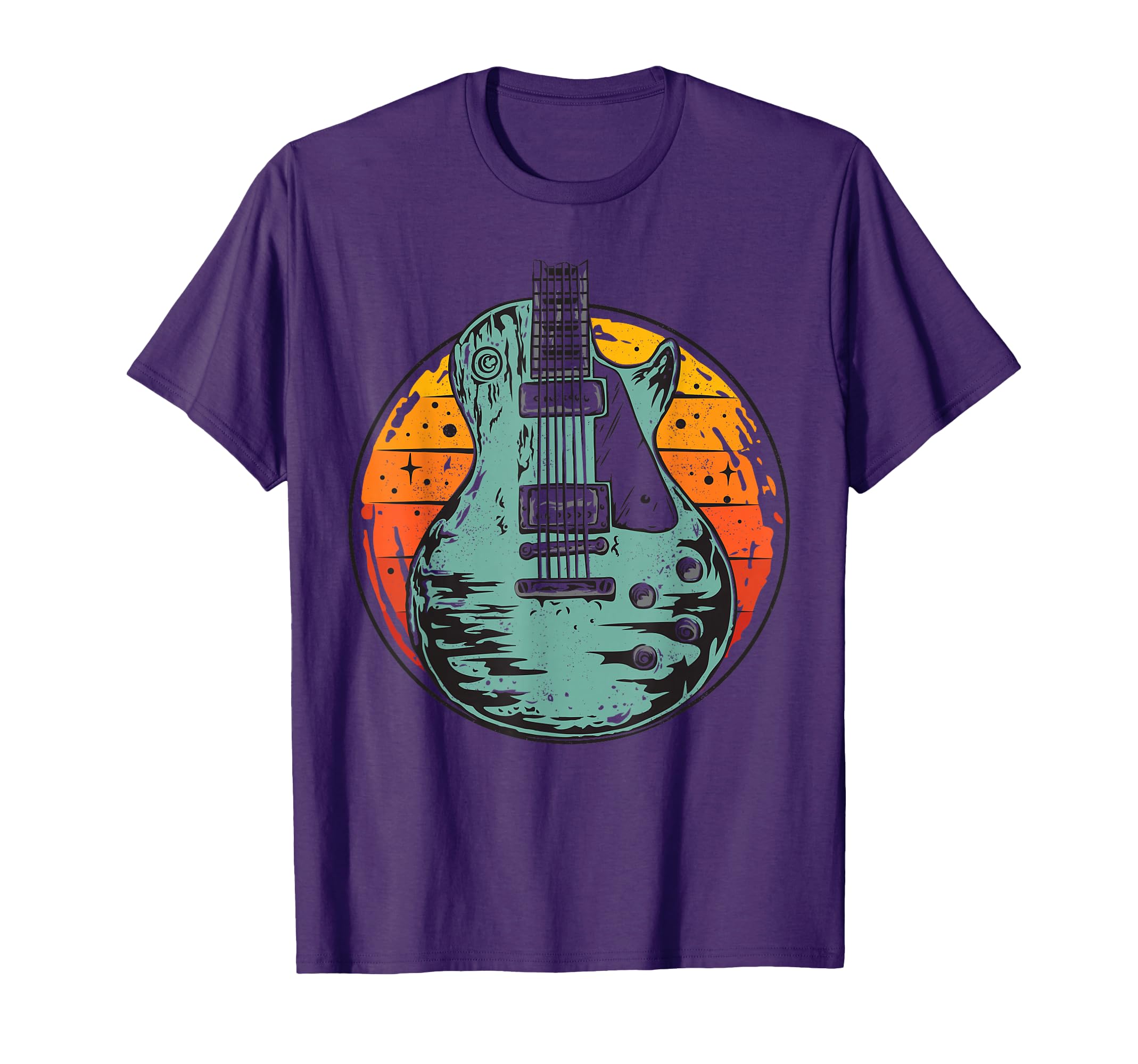 Electric Guitar Sunset Music Band Guitarist T-Shirt - Graphic Print Unisex - T-Shirt, Sweatshirt, Hoodie