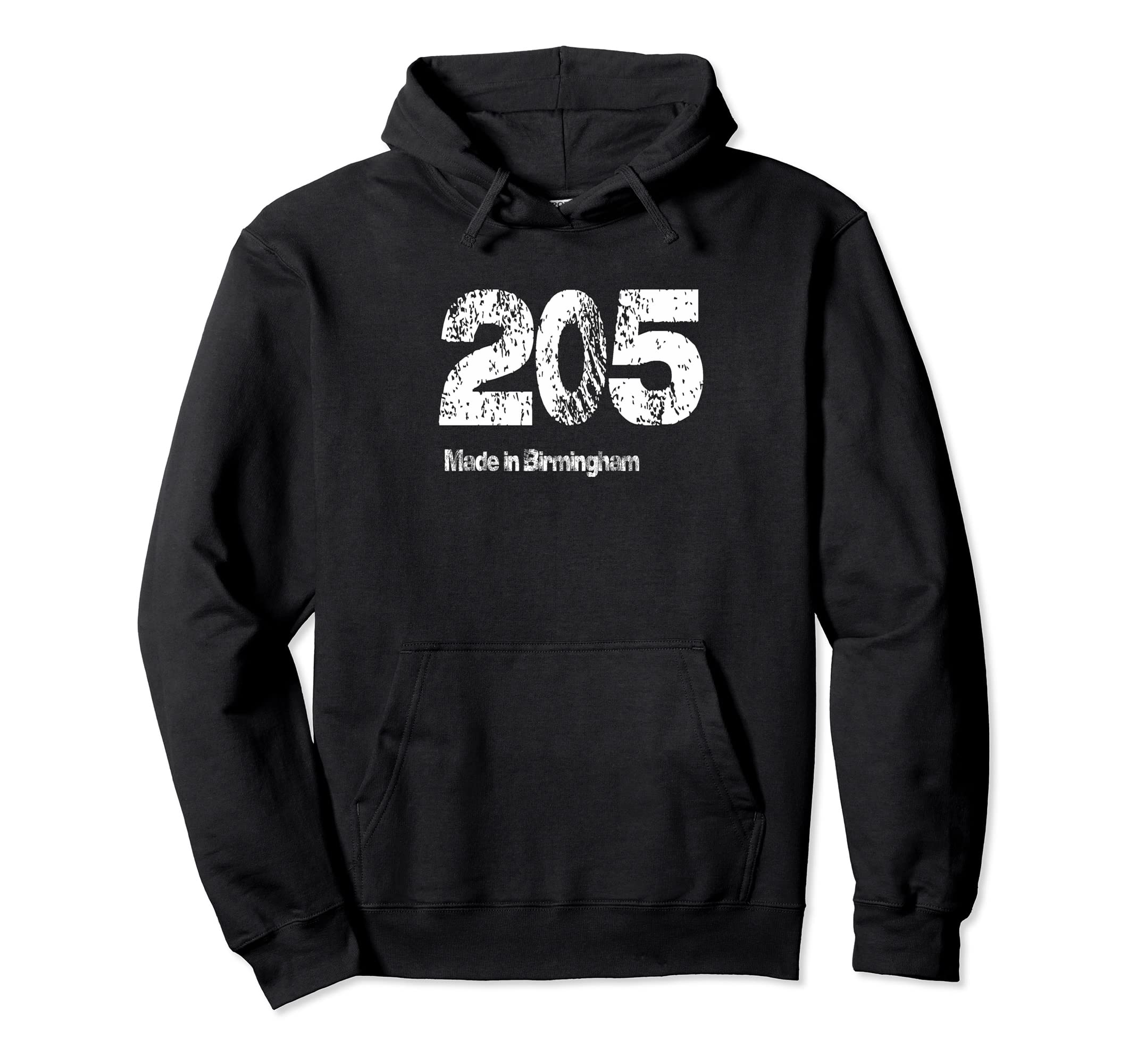 205 Made Birmingham Distressed Hoodie - Graphic Print for Adults - T-Shirt, Sweatshirt, Hoodie