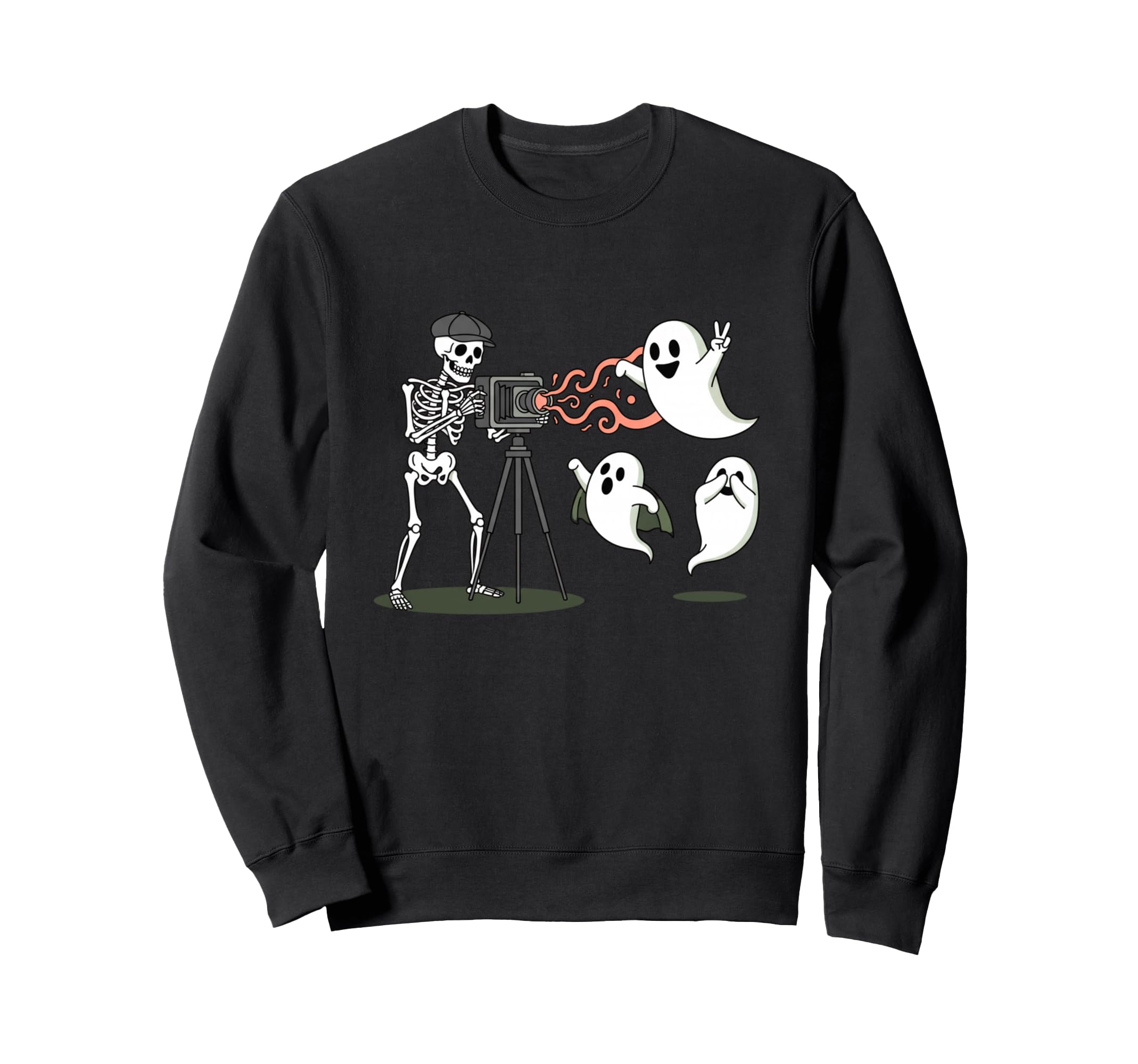 Photographer Skeleton Camera Halloween Sweatshirt - Trendy Graphic Unisex - T-Shirt, Sweatshirt, Hoodie