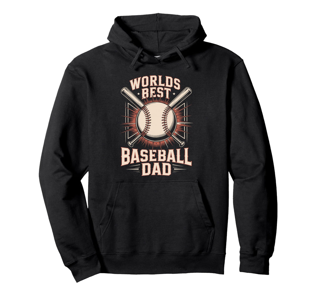 Worlds Best Baseball Dad Hoodie - Minimalist Print Men Women - T-Shirt, Sweatshirt, Hoodie