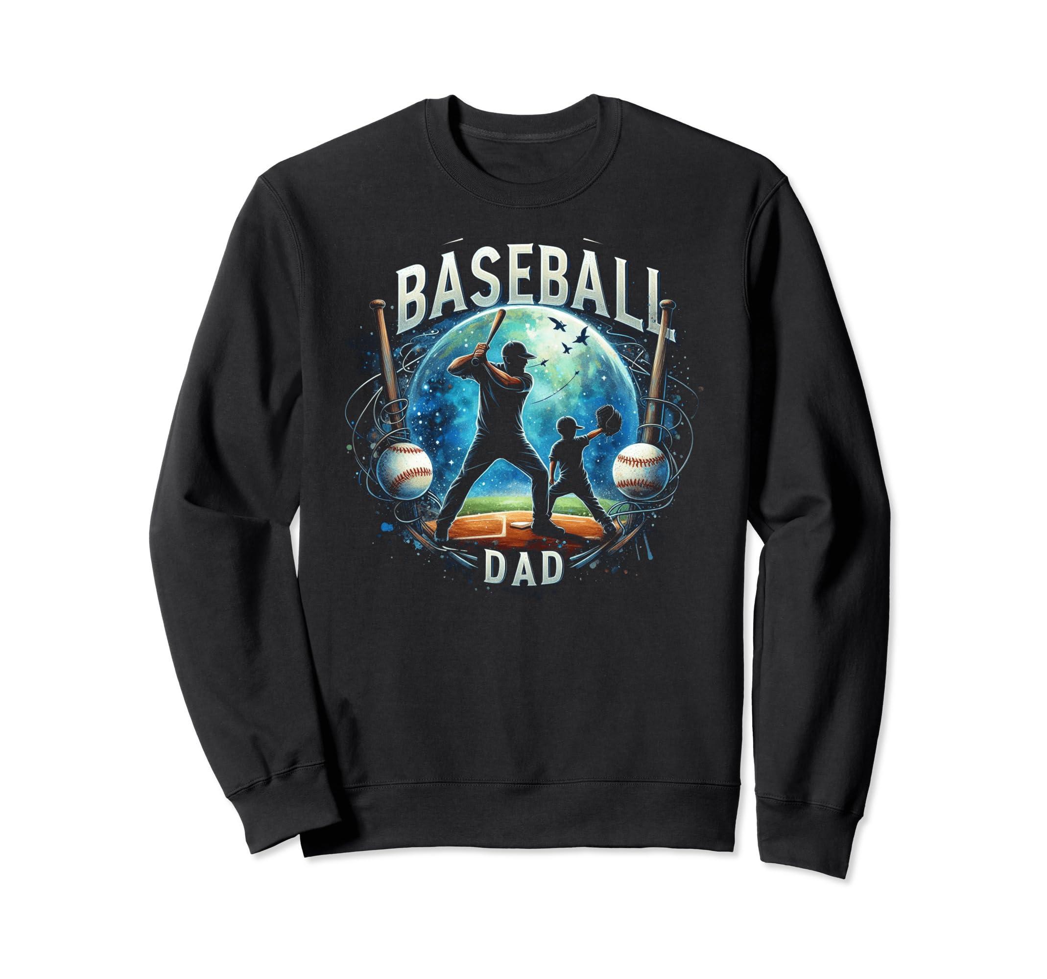 Baseball Dad Fathers Day Sweatshirt - Streetwear Style Unisex - T-Shirt, Sweatshirt, Hoodie