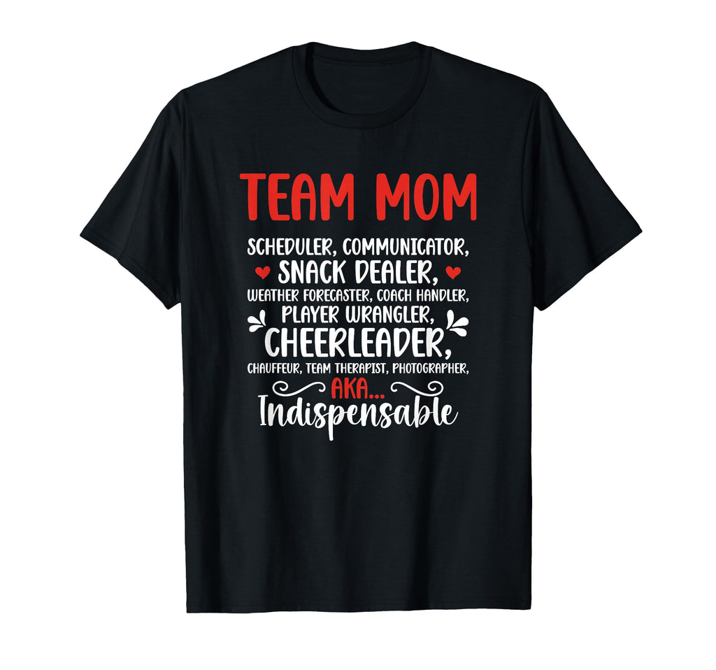Team Mom Appreciation Black Womens T-Shirt - Custom Art Print for Adults - T-Shirt, Sweatshirt, Hoodie