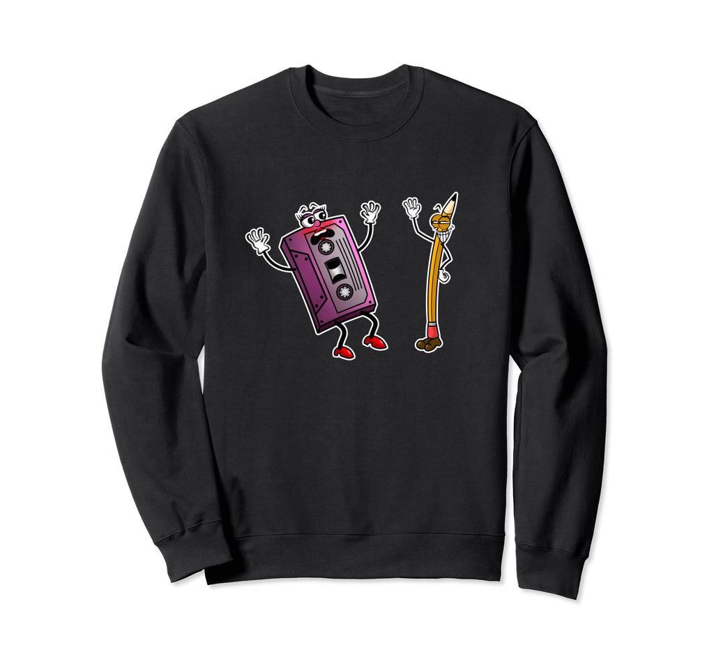 And Meme 80S Tape And Pencil Sweatshirt - Fun Novelty Design Unisex - T-Shirt, Sweatshirt, Hoodie