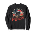 Funny Baseball Dad Usa Flag Sweatshirt - Graphic Print Unisex - T-Shirt, Sweatshirt, Hoodie