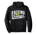Raising Ballers Baseball Softball Dad Hoodie - Minimalist Print for Adults - T-Shirt, Sweatshirt, Hoodie