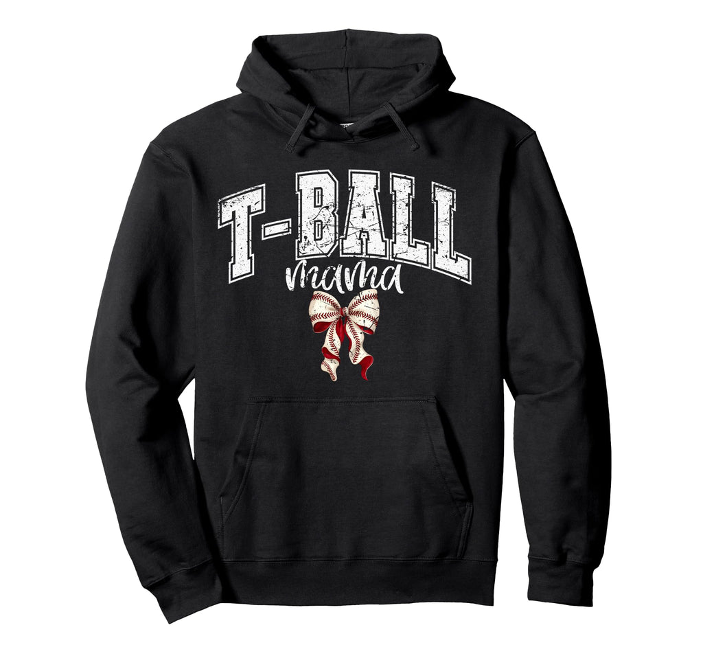 Mama T Ball Teeball Coquette Bow T Ball Hoodie - Minimalist Print Men Women - T-Shirt, Sweatshirt, Hoodie