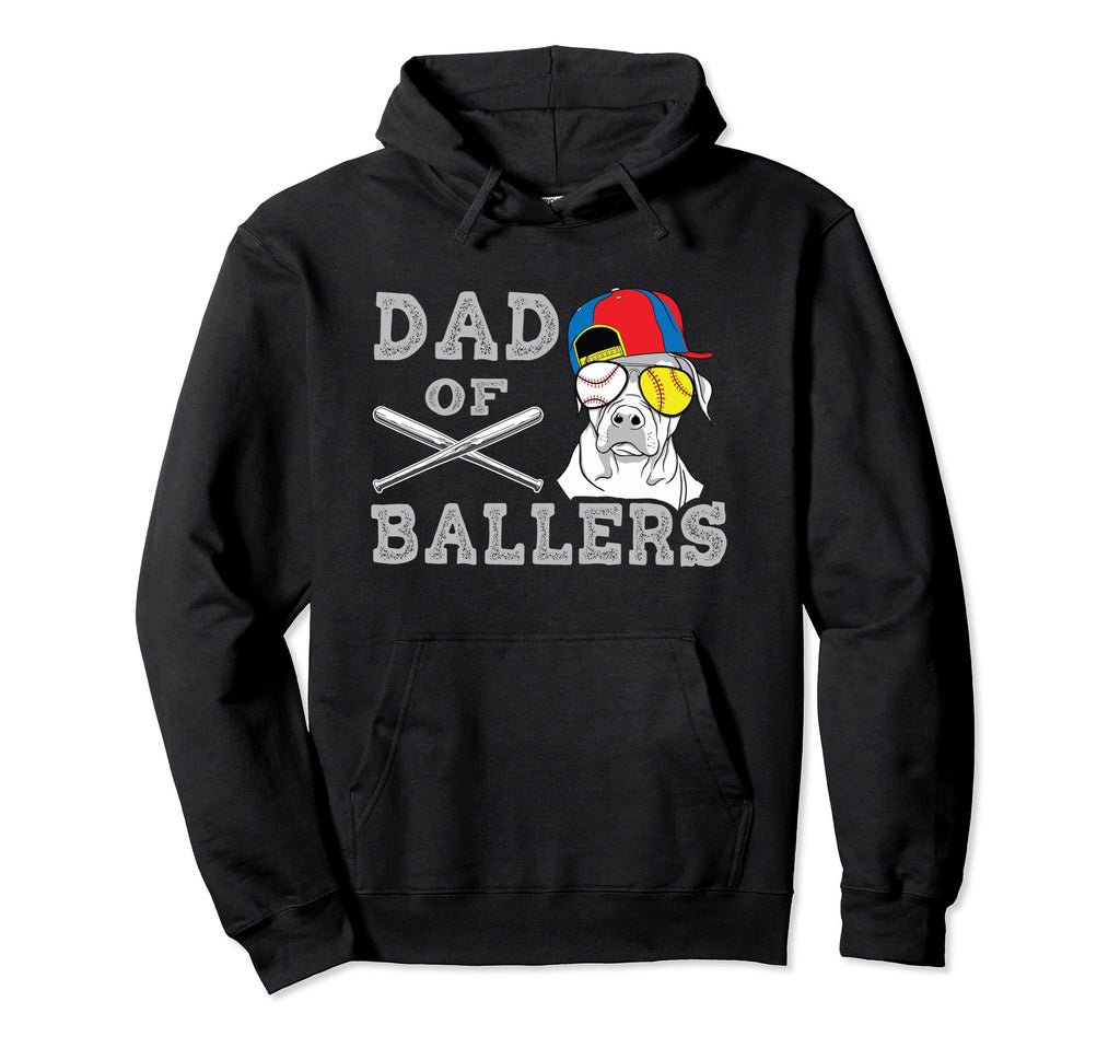 Dad Ballers Softball Baseball Father Hoodie - Custom Art Print for Adults - T-Shirt, Sweatshirt, Hoodie
