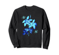 Botanical Garden Blue Flower Bee Sweatshirt - Trendy Graphic for Adults - T-Shirt, Sweatshirt, Hoodie