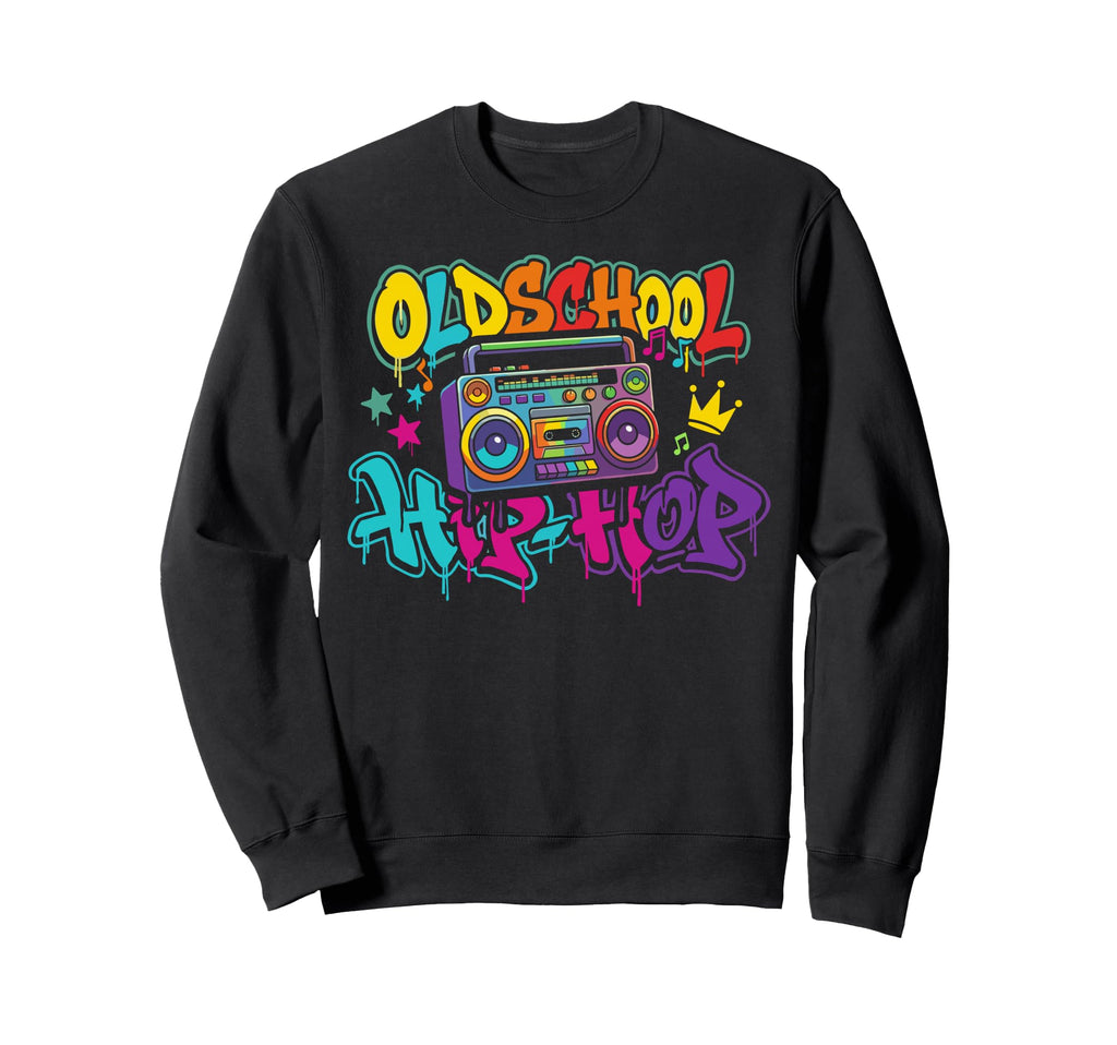 Oldschool Hip Hop Boombox Graffiti Sweatshirt - Novelty Apparel Men Women - T-Shirt, Sweatshirt, Hoodie