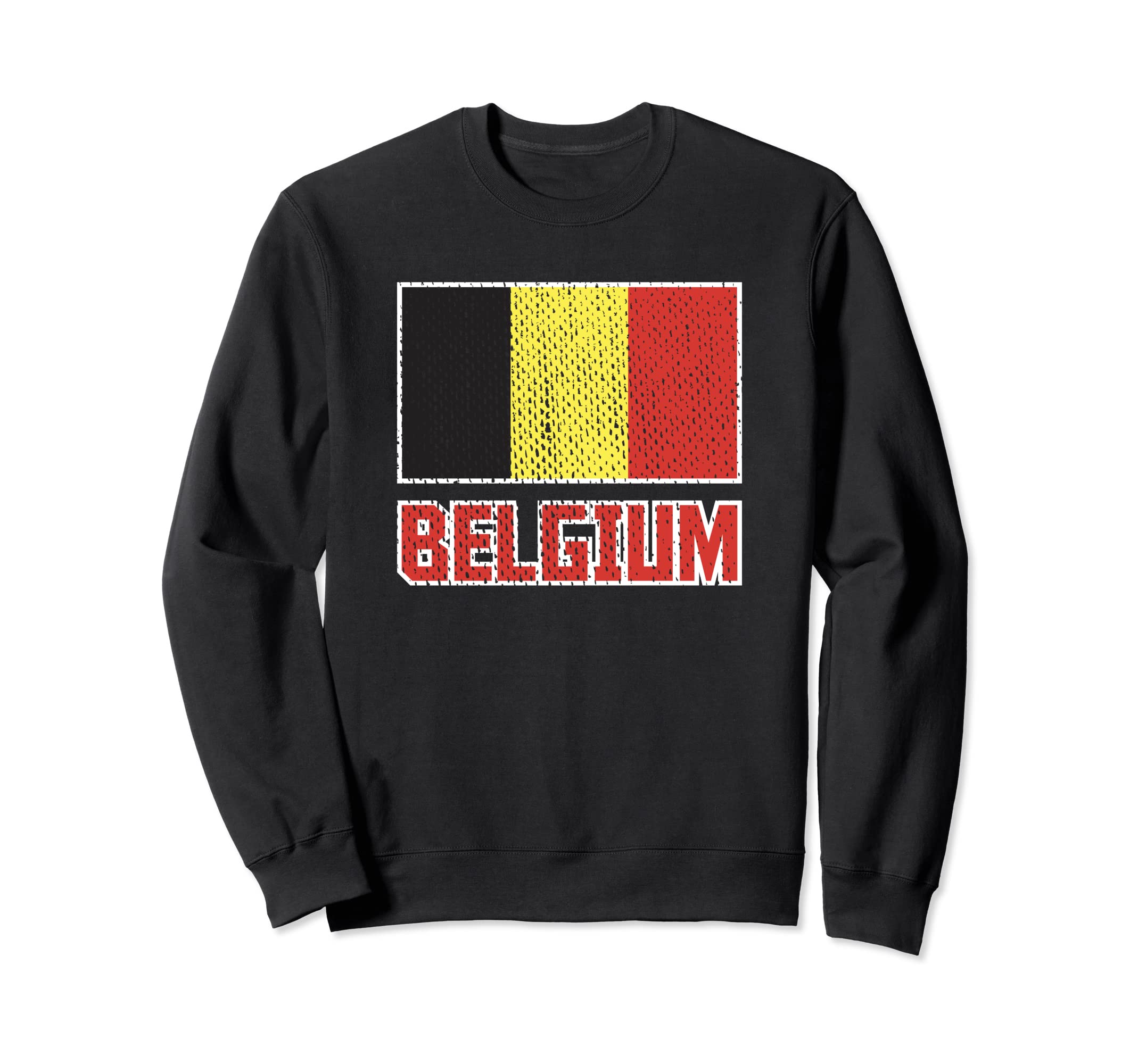 Belgium Flag Distressed Belgian Pride Sweatshirt - Trendy Graphic Men Women - T-Shirt, Sweatshirt, Hoodie