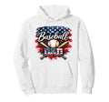 Baseball Dad American Flag Baseball Hoodie - Minimalist Print for Adults - T-Shirt, Sweatshirt, Hoodie