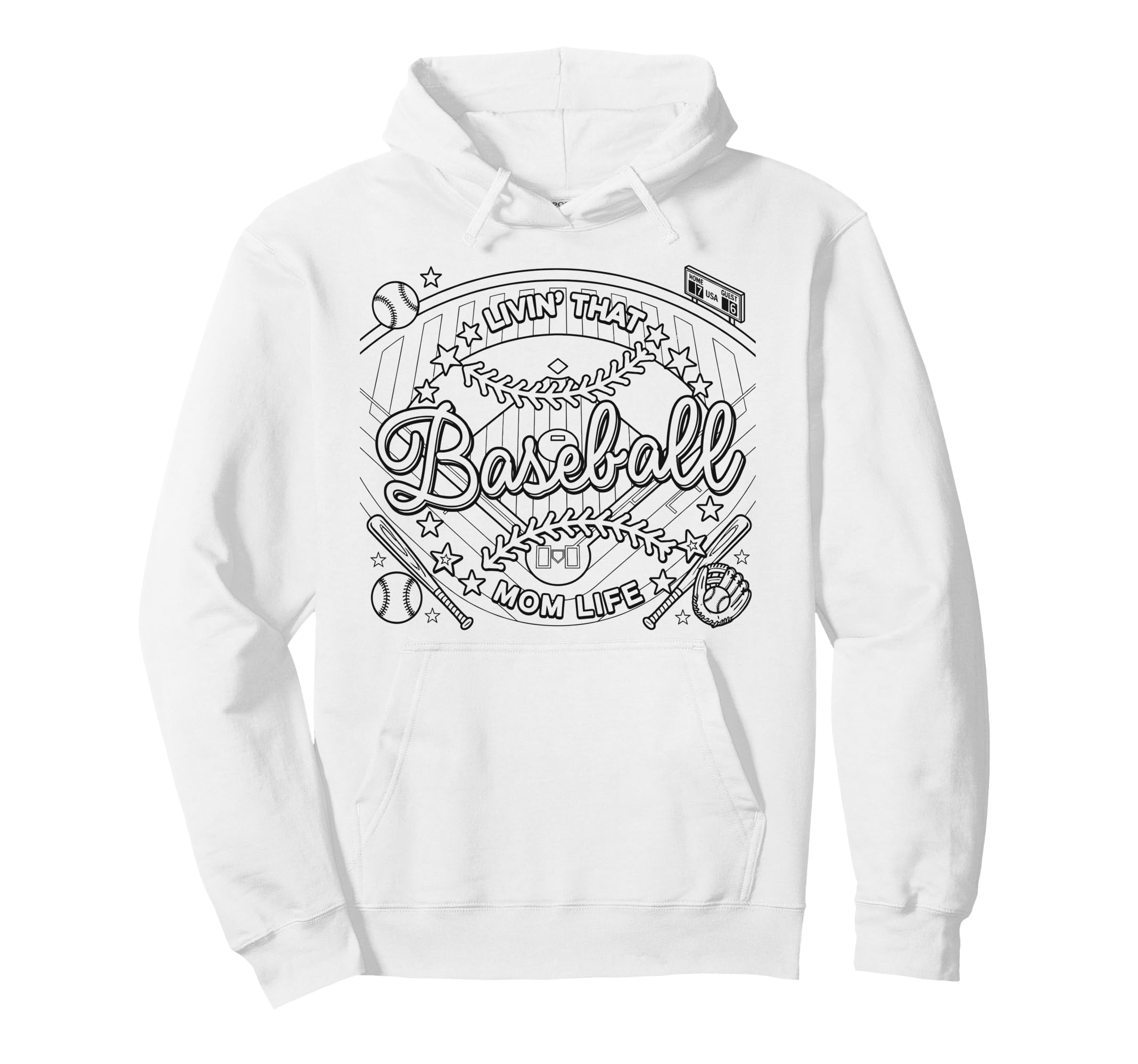 Baseball Mom Life Baseball Lover Hoodie - Unique Graphic Men Women - T-Shirt, Sweatshirt, Hoodie