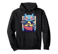 Anime Kuwaii Cat Eat Ramen Hoodie - Fun Novelty Design for Adults - T-Shirt, Sweatshirt, Hoodie