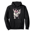 Bulldog English Sunglasses Rock Hand Hoodie - Fun Novelty Design Unisex - T-Shirt, Sweatshirt, Hoodie