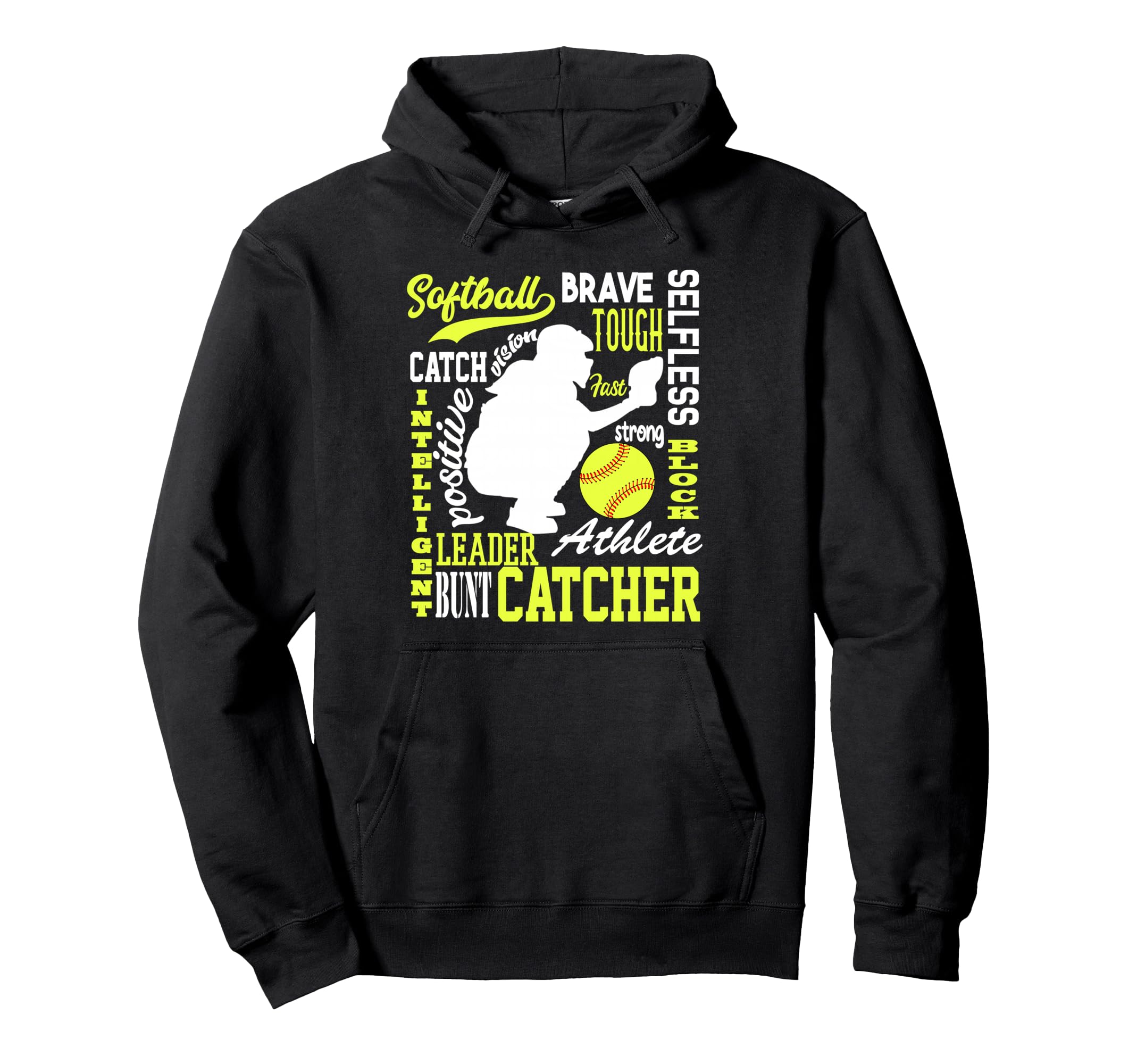 Softball Catcher Great Teens Traits Hoodie - Minimalist Print Unisex - T-Shirt, Sweatshirt, Hoodie