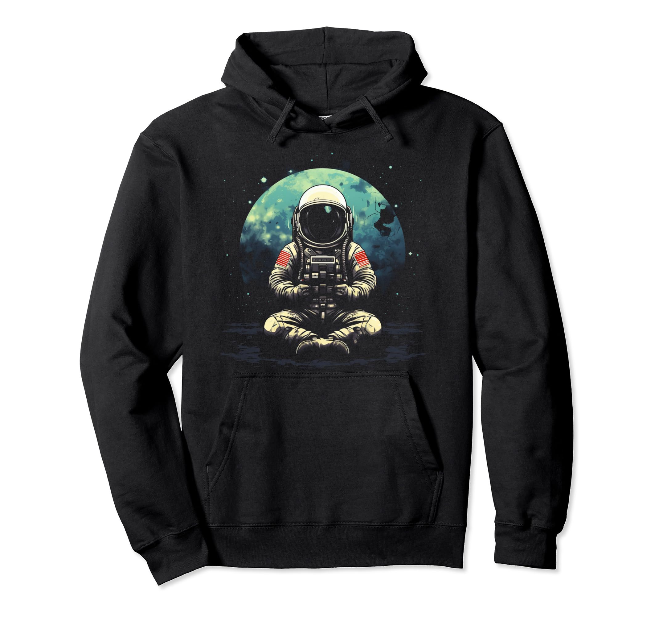 Astronaut Space Distressed 90S Hoodie - Casual Everyday Wear Men Women - T-Shirt, Sweatshirt, Hoodie