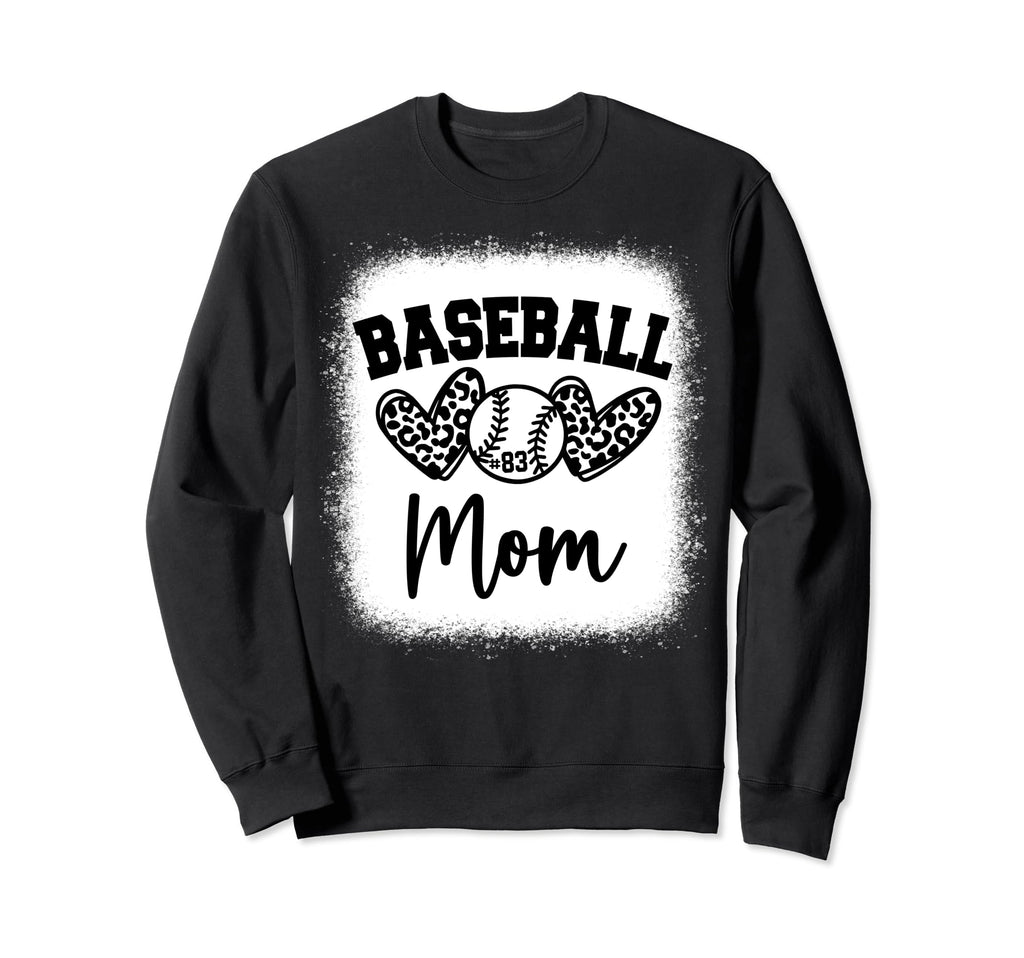 Womens Custom Baseball Mom Number 83 Sweatshirt - Aesthetic Graphic Unisex - T-Shirt, Sweatshirt, Hoodie