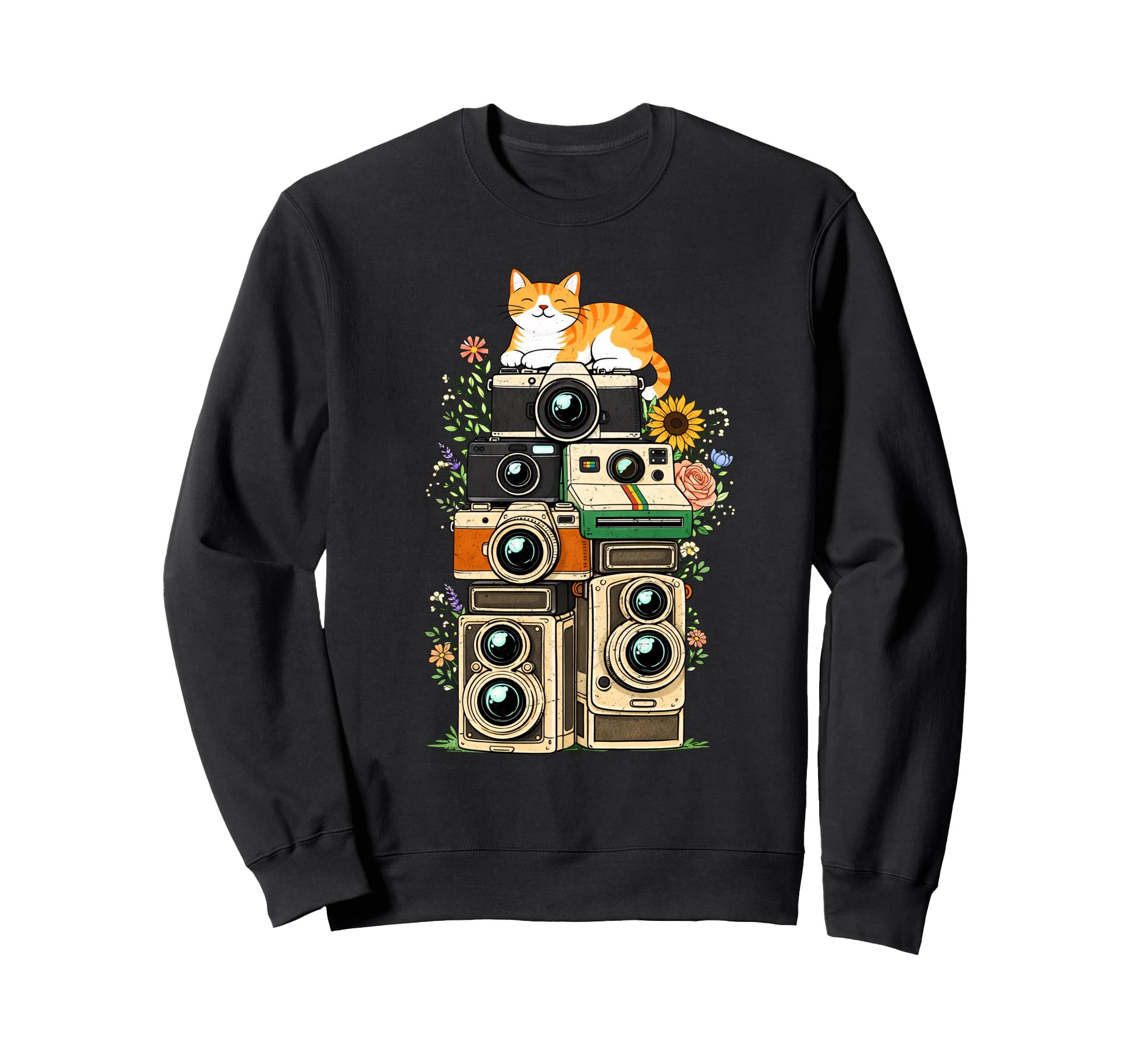 Cat Camera Photographer Sweatshirt - Custom Art Print Men Women - T-Shirt, Sweatshirt, Hoodie