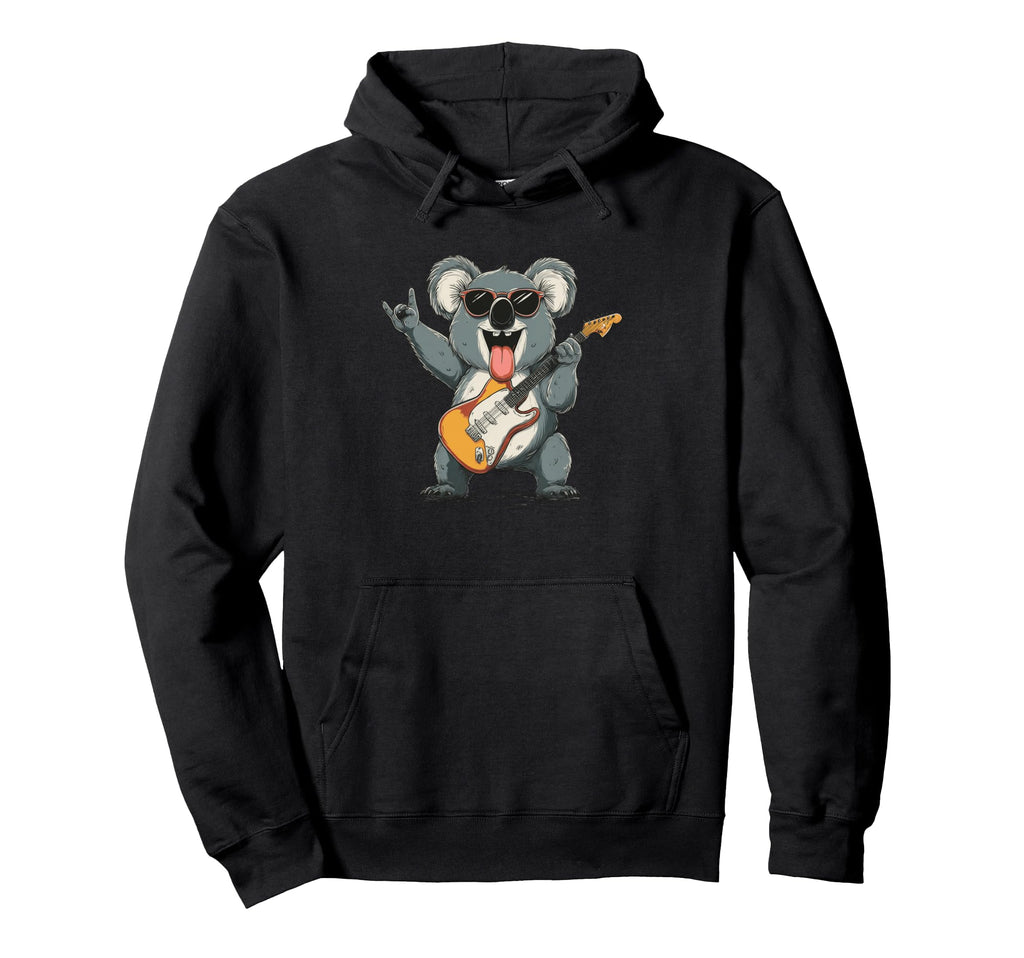 Funny Koala Rock Music Guitar Animal Hoodie - Custom Art Print Men Women - T-Shirt, Sweatshirt, Hoodie