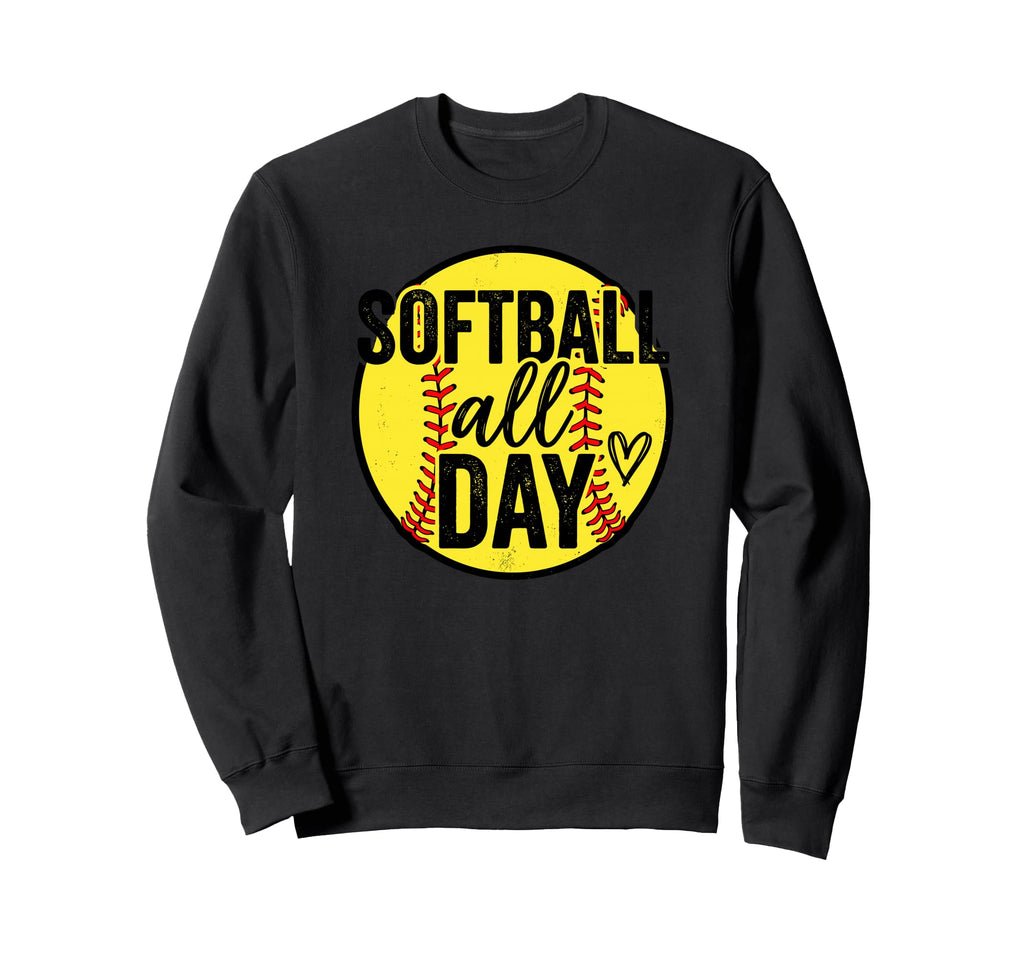 Softball All Day Mom Grandma Sweatshirt - Novelty Apparel Men Women - T-Shirt, Sweatshirt, Hoodie