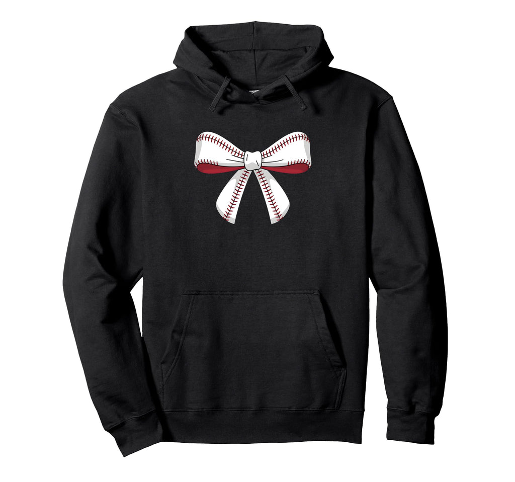 Baseball Bow Baseball Mom Mama Hoodie - Streetwear Style Unisex - T-Shirt, Sweatshirt, Hoodie