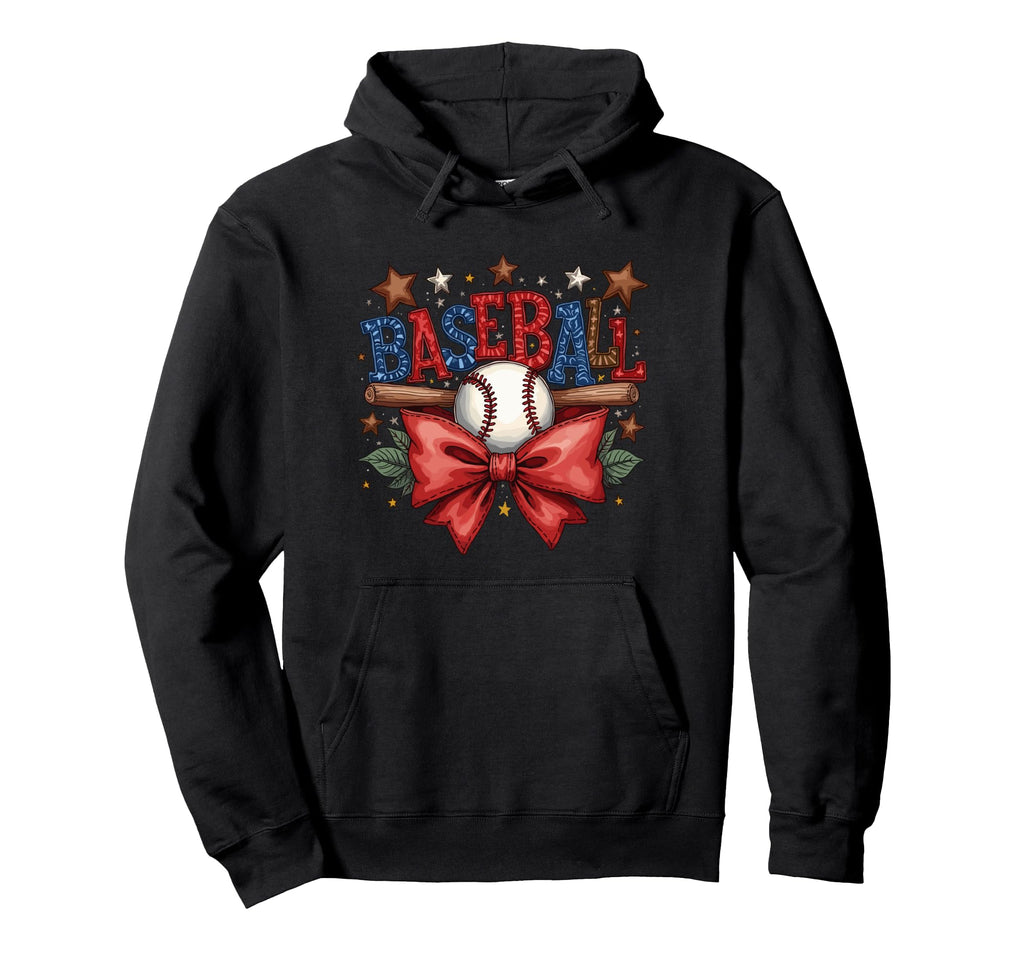 Baseball Coquette Bow Game Day Hoodie - Aesthetic Graphic for Adults - T-Shirt, Sweatshirt, Hoodie