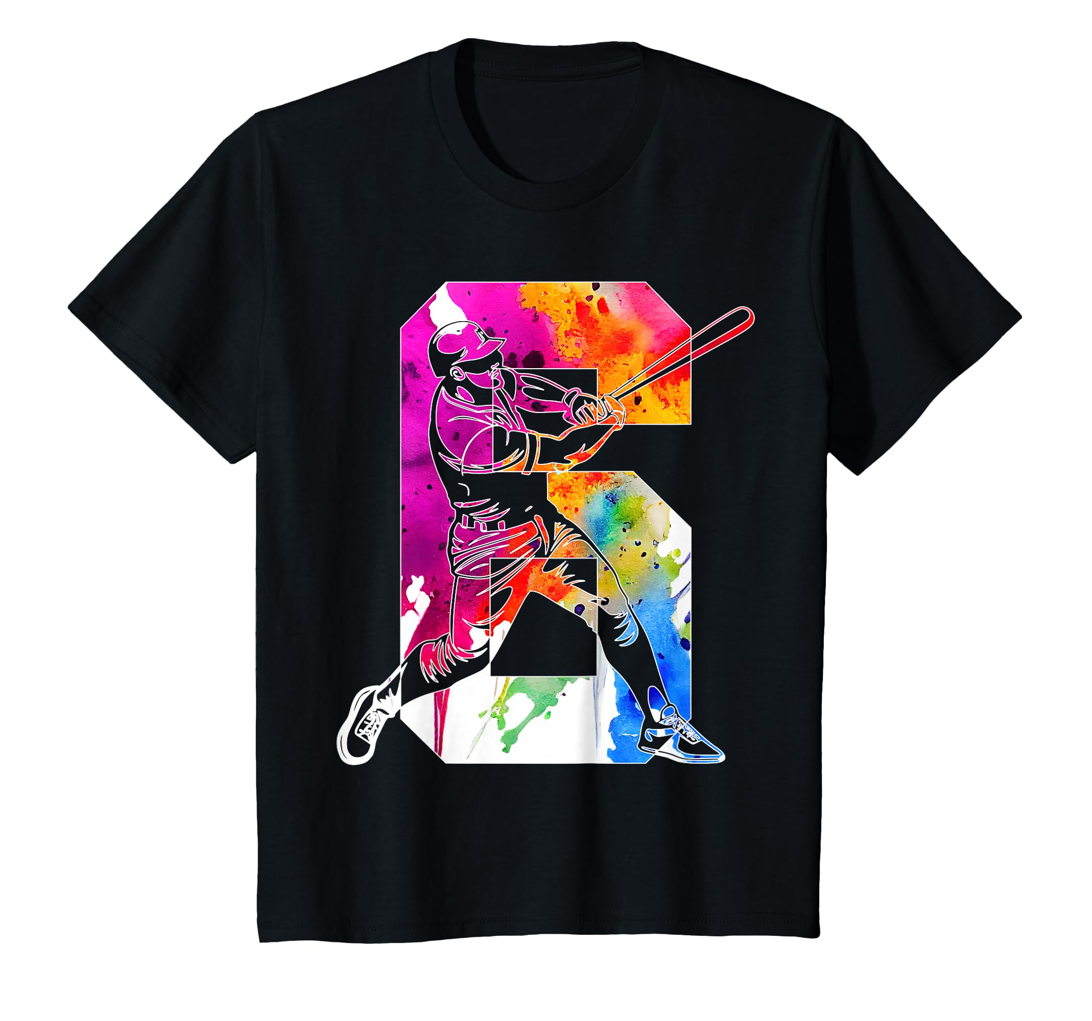 Number 6 Years Baseball 6Th Birthday T-Shirt - Casual Everyday Wear Unisex - T-Shirt, Sweatshirt, Hoodie