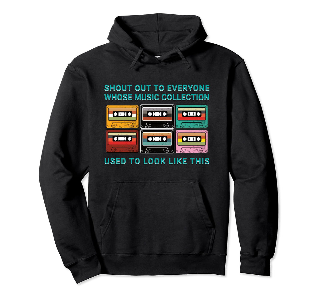80S 90S Mixtape Cassette Boom Box Hoodie - Trendy Graphic for Adults - T-Shirt, Sweatshirt, Hoodie