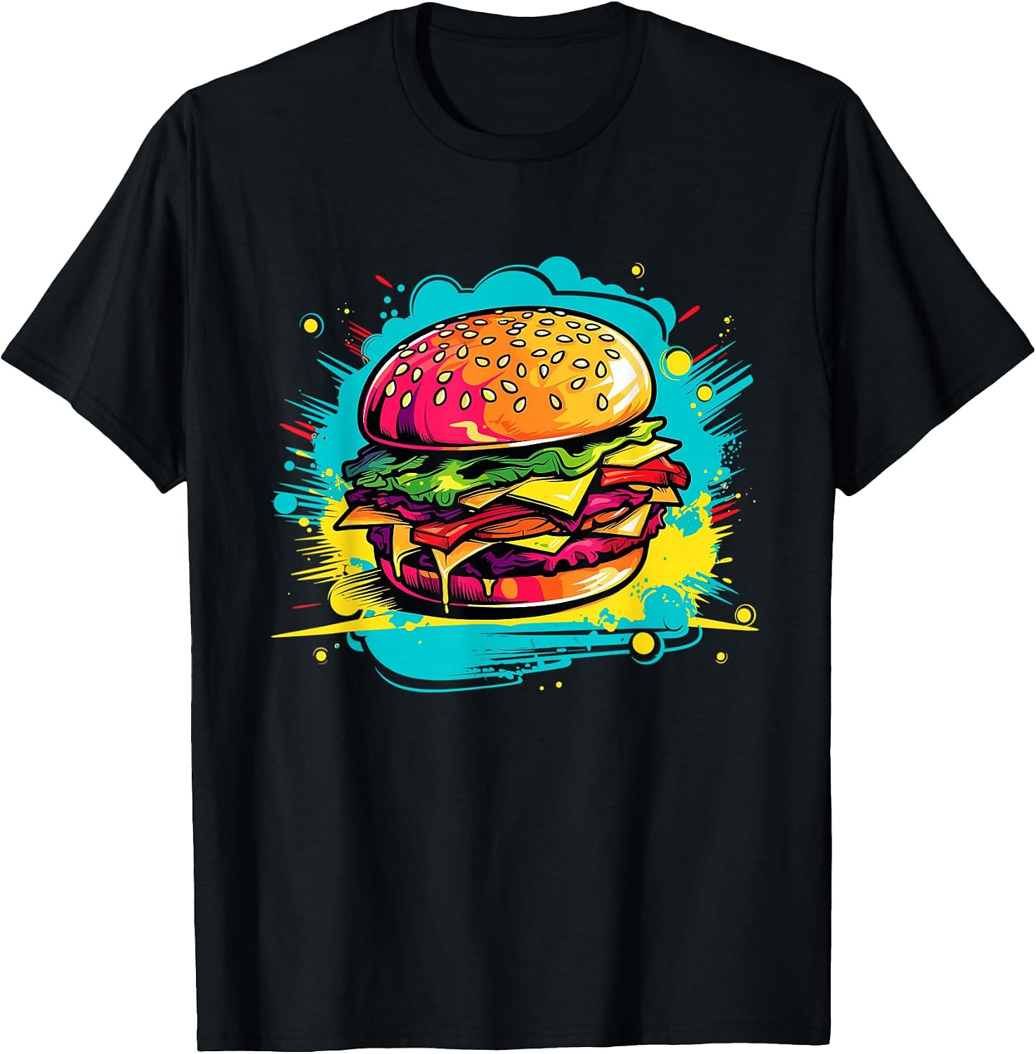Colorful Burger Design for Food Lovers - Adult & Kids T-Shirts, Sweatshirts & Hoodies apparel design preview 1