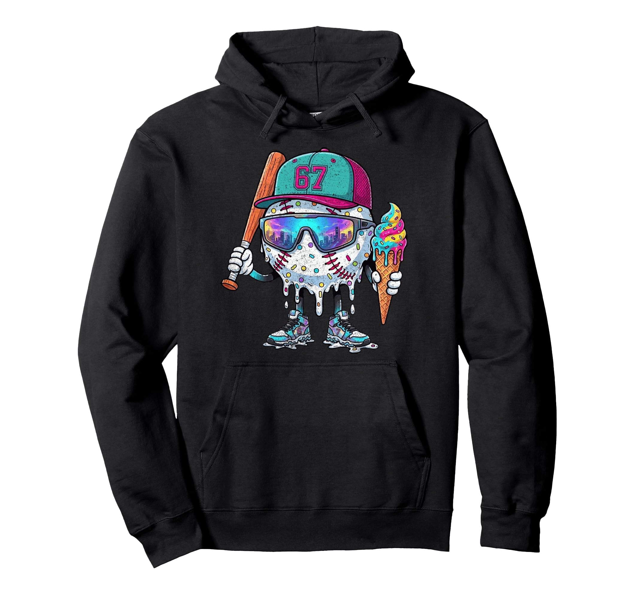 Baseball Drip Ice Cream 67 Gifts T-Shirt - Unique Graphic for Adults - T-Shirt, Sweatshirt, Hoodie