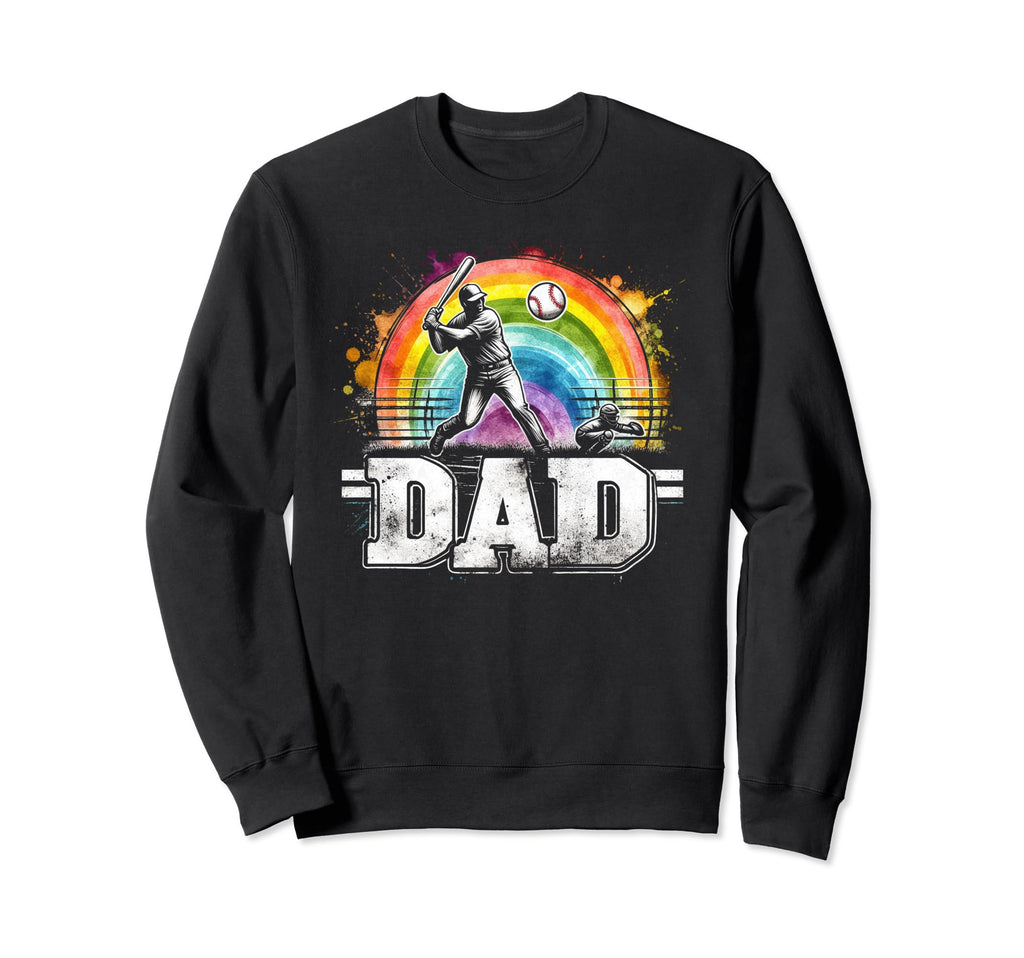 Baseball Dad Fathers Day Sweatshirt - Minimalist Print Men Women - T-Shirt, Sweatshirt, Hoodie