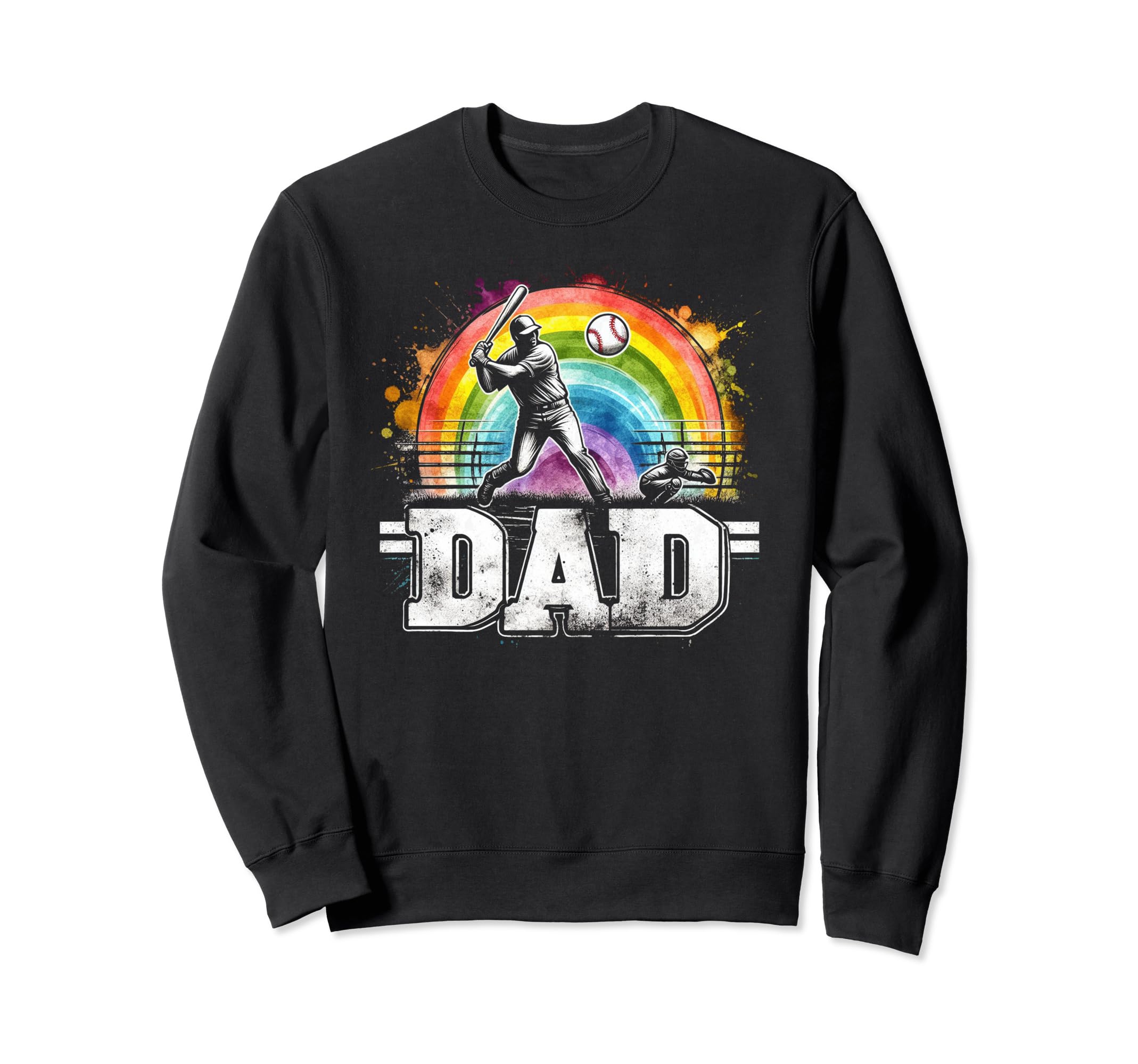 Baseball Dad Fathers Day Sweatshirt - Minimalist Print Men Women - T-Shirt, Sweatshirt, Hoodie