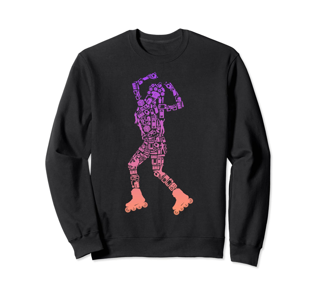 Roller Skater Rollerblades Quad Sweatshirt - Aesthetic Graphic for Adults - T-Shirt, Sweatshirt, Hoodie