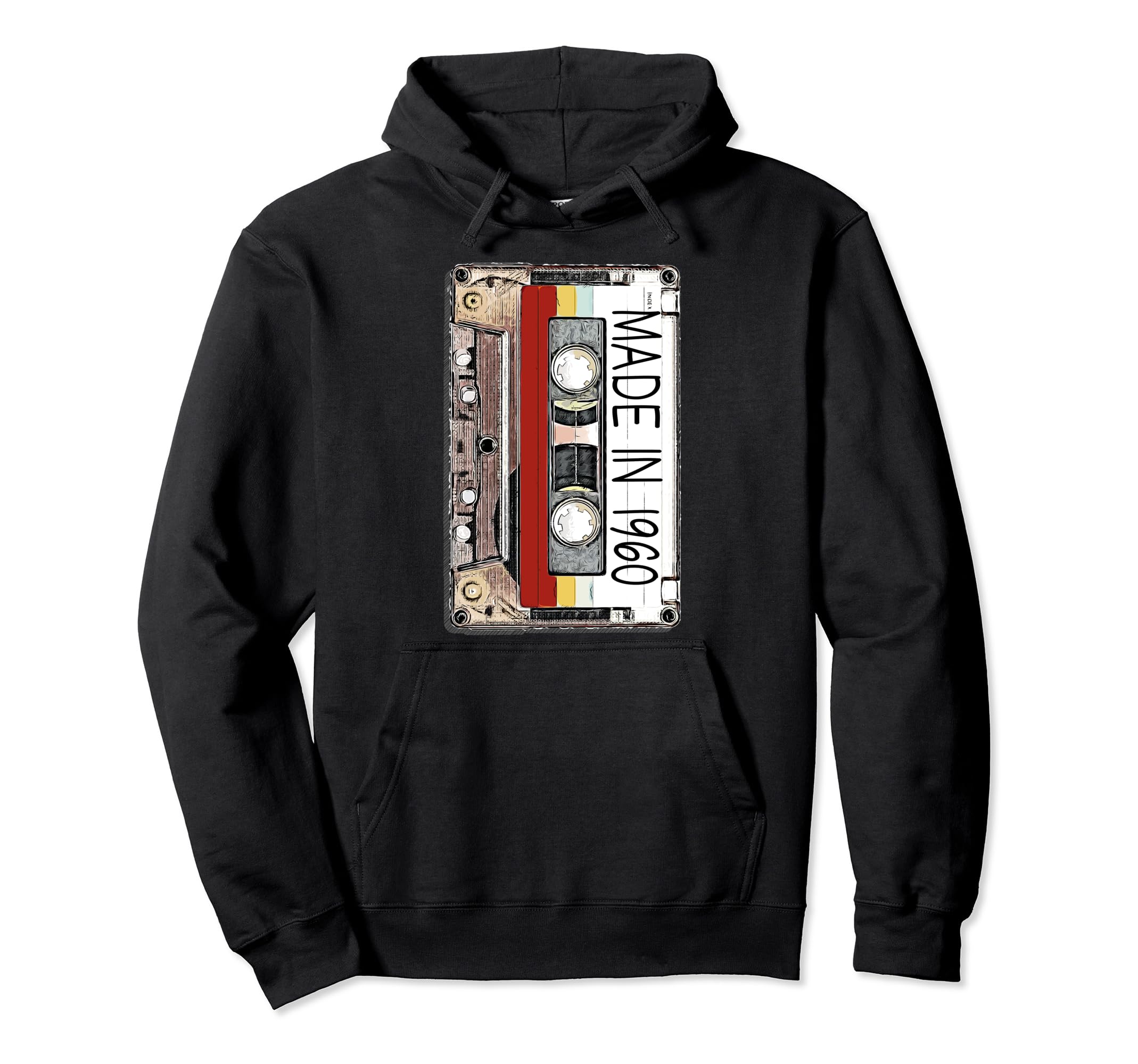 Made 1960 60Th Birthday Music Hoodie - Fun Novelty Design for Adults - T-Shirt, Sweatshirt, Hoodie