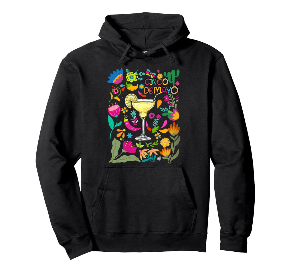 Cinco De Mayo Boho Floral Mexican Pepper Hoodie - Unique Graphic Unisex - T-Shirt, Sweatshirt, Hoodie