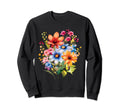 Wildflowers Boho Colorful Wildflower Sweatshirt - Fun Novelty Design Unisex - T-Shirt, Sweatshirt, Hoodie