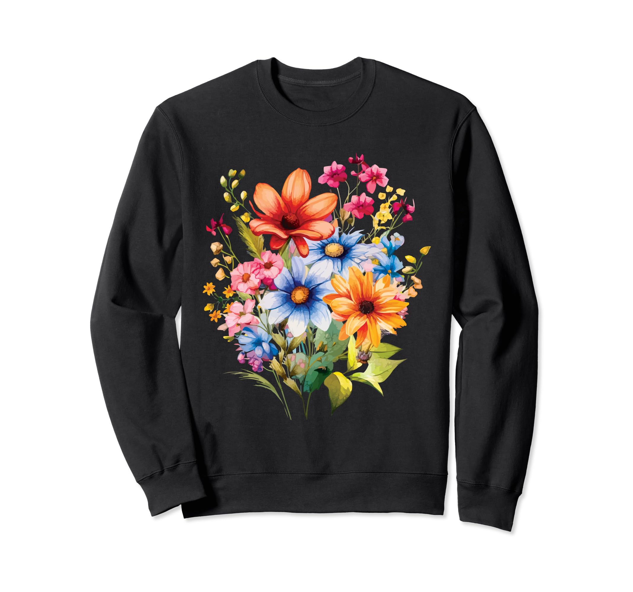 Wildflowers Boho Colorful Wildflower Sweatshirt - Fun Novelty Design Unisex - T-Shirt, Sweatshirt, Hoodie