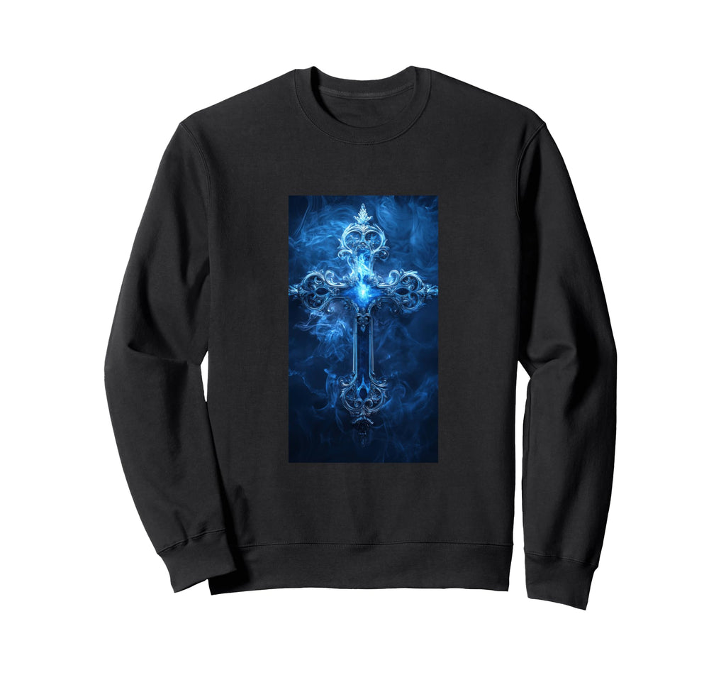 Gothic Cross Grunge Aesthetic Y2K Sweatshirt - Minimalist Print Unisex - T-Shirt, Sweatshirt, Hoodie