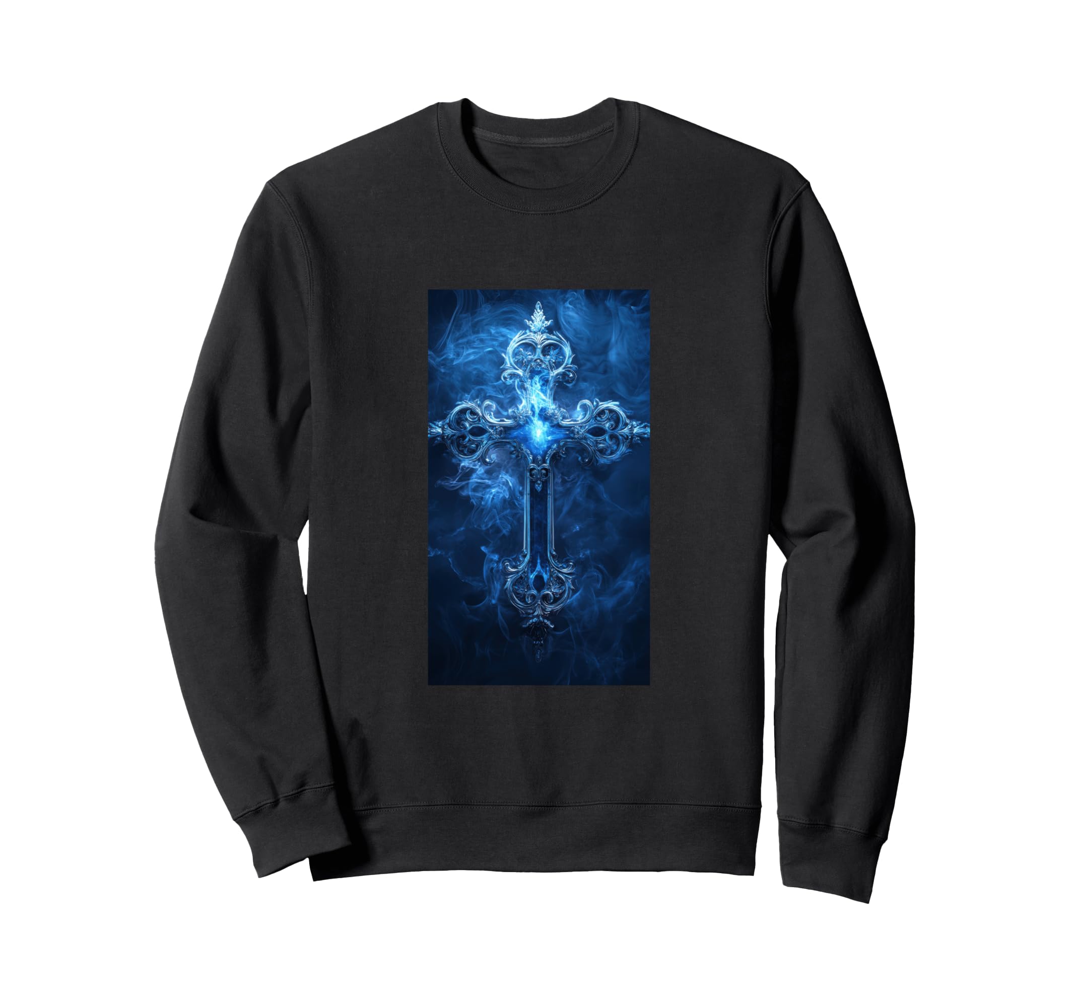Gothic Cross Grunge Aesthetic Y2K Sweatshirt - Minimalist Print Unisex - T-Shirt, Sweatshirt, Hoodie