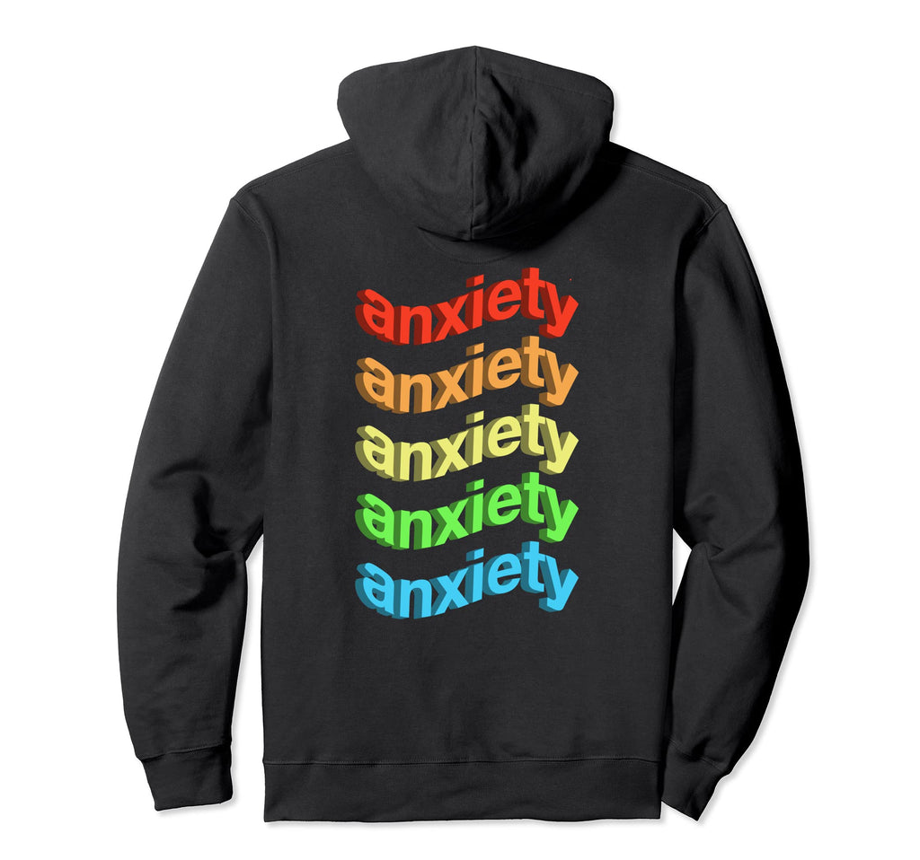 Anxiety Rainbow Waves Aesthetic Vaporwave Hoodie - Streetwear Style Unisex - T-Shirt, Sweatshirt, Hoodie
