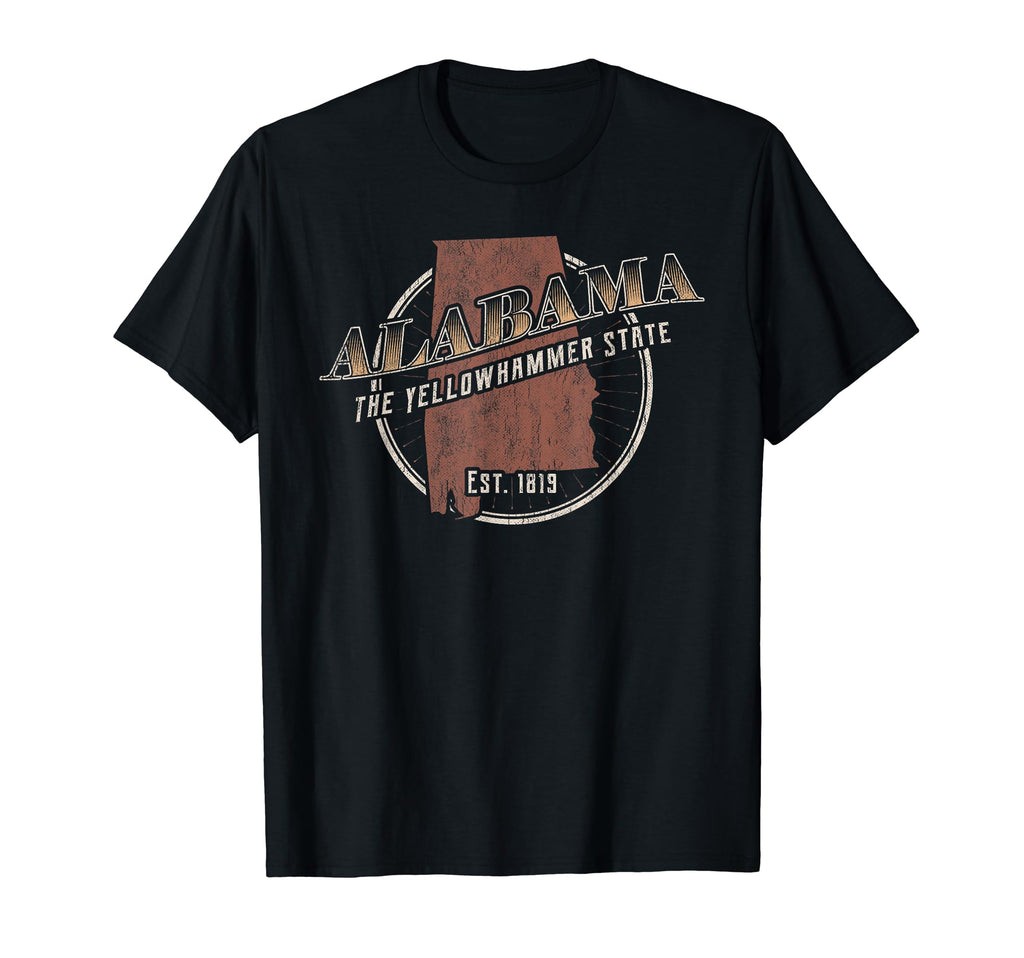 Alabama Distressed State Map T-Shirt - Casual Everyday Wear Unisex - T-Shirt, Sweatshirt, Hoodie