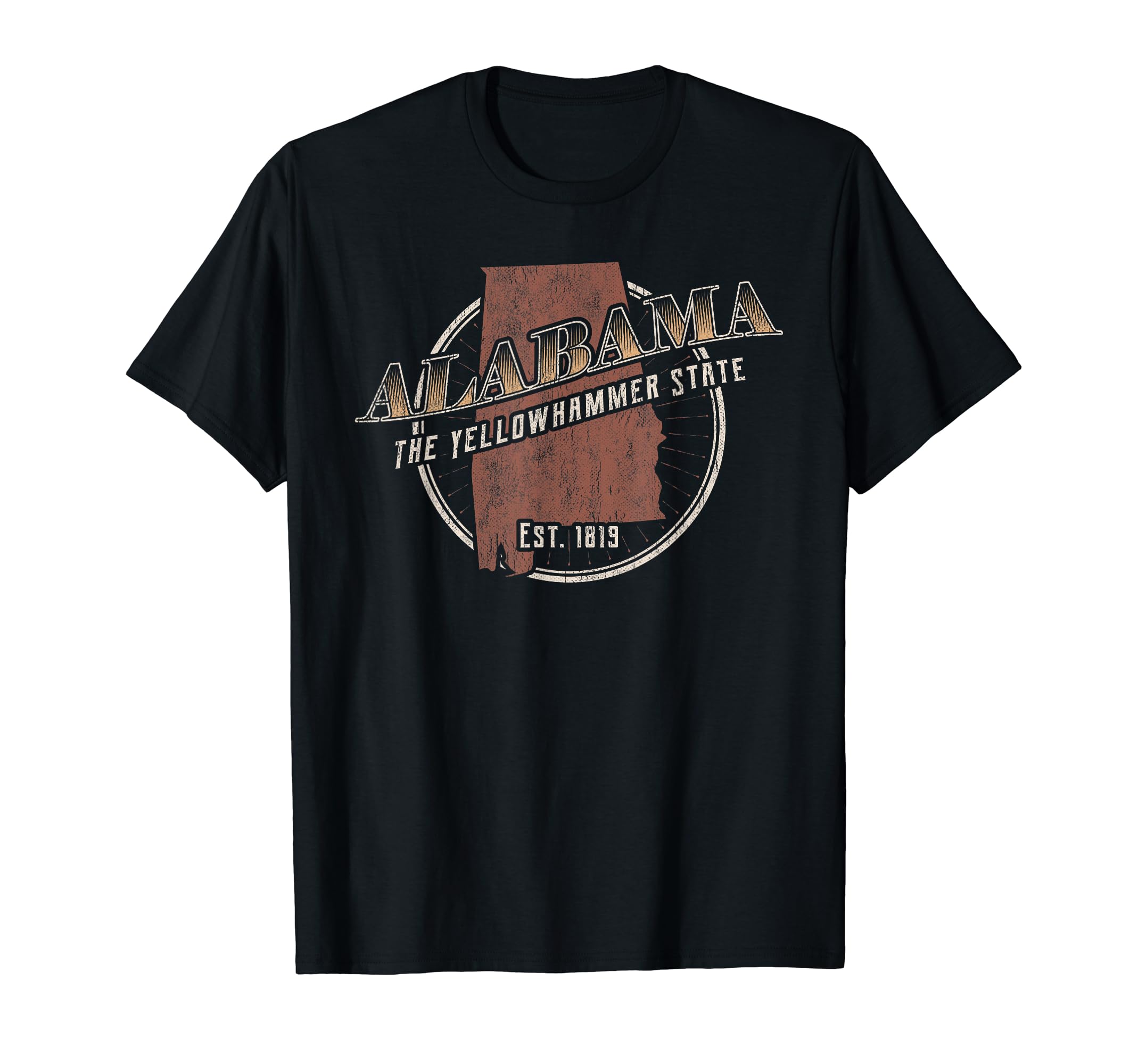 Alabama Distressed State Map T-Shirt - Casual Everyday Wear Unisex - T-Shirt, Sweatshirt, Hoodie