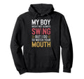 My Might Not Always Swing Baseball Mom Hoodie - Graphic Print for Adults - T-Shirt, Sweatshirt, Hoodie