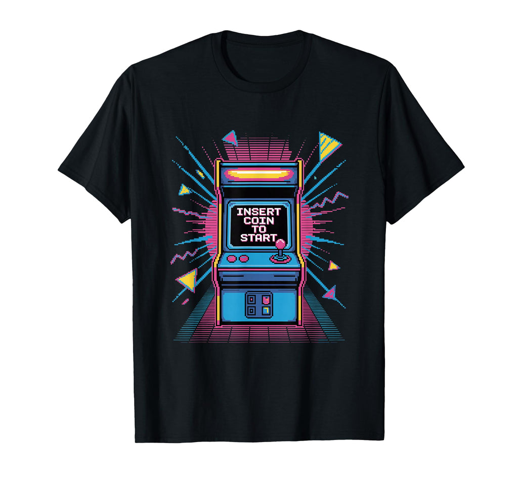 Insert Coin To Start Arcade Machine T-Shirt - Minimalist Print Unisex - T-Shirt, Sweatshirt, Hoodie