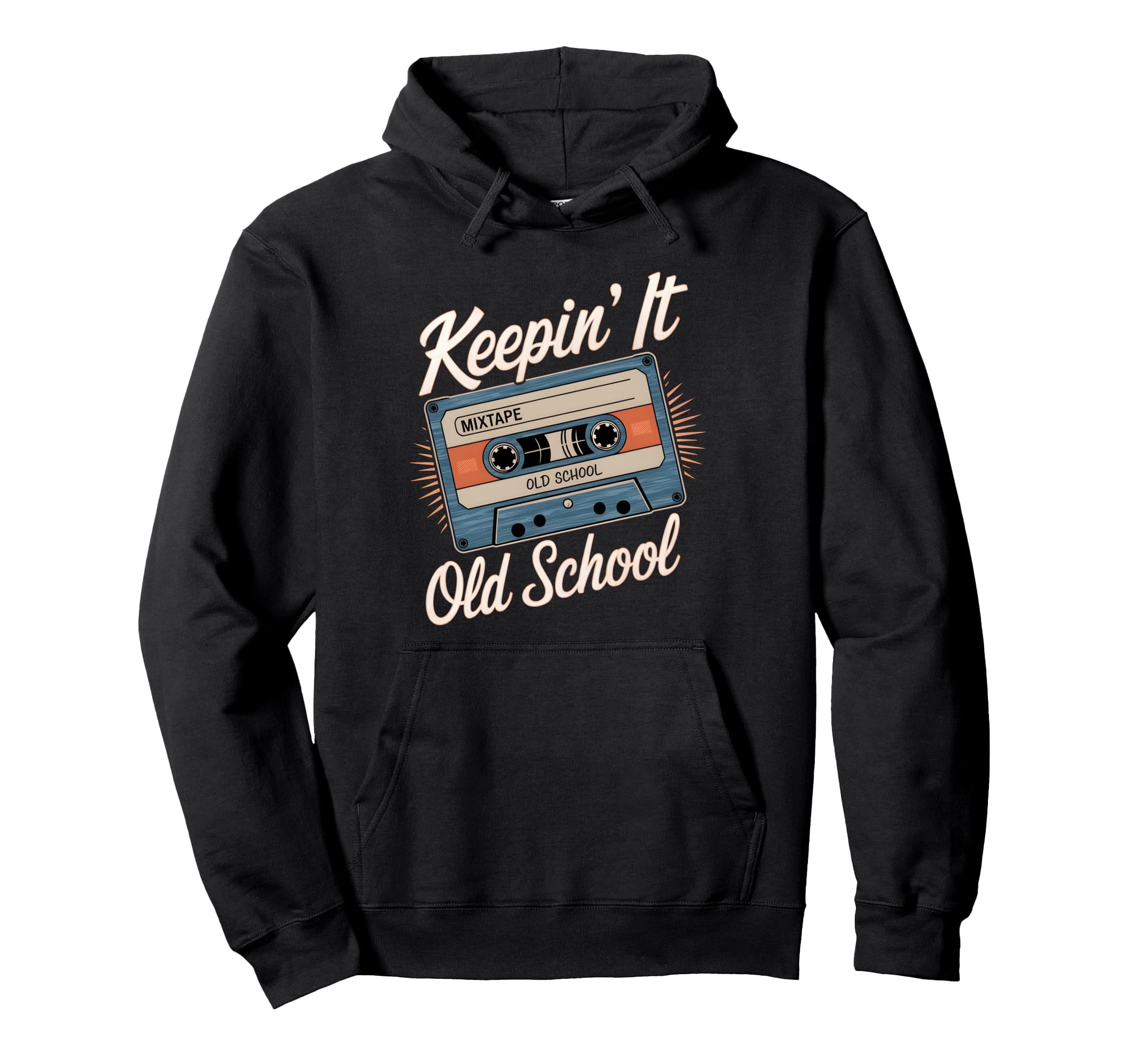 Old School Hip Hop 80S 90S Cassette Hoodie - Novelty Apparel for Adults - T-Shirt, Sweatshirt, Hoodie