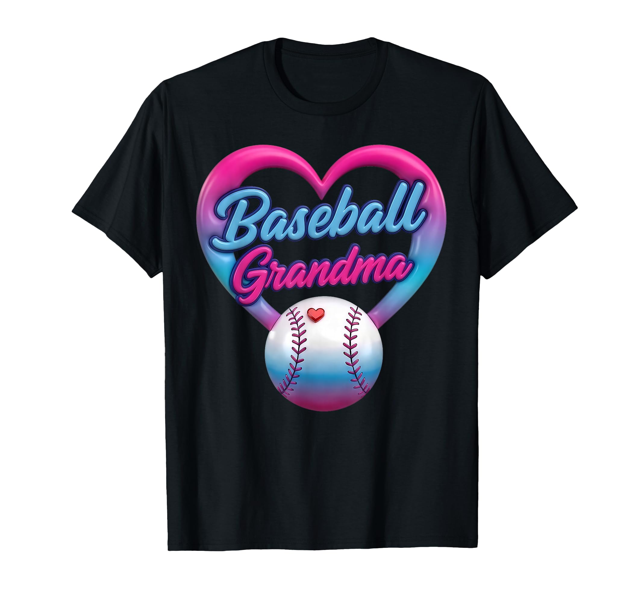 Baseball Grandma Heart Ball Gigi Nana T-Shirt - Aesthetic Graphic Unisex - T-Shirt, Sweatshirt, Hoodie