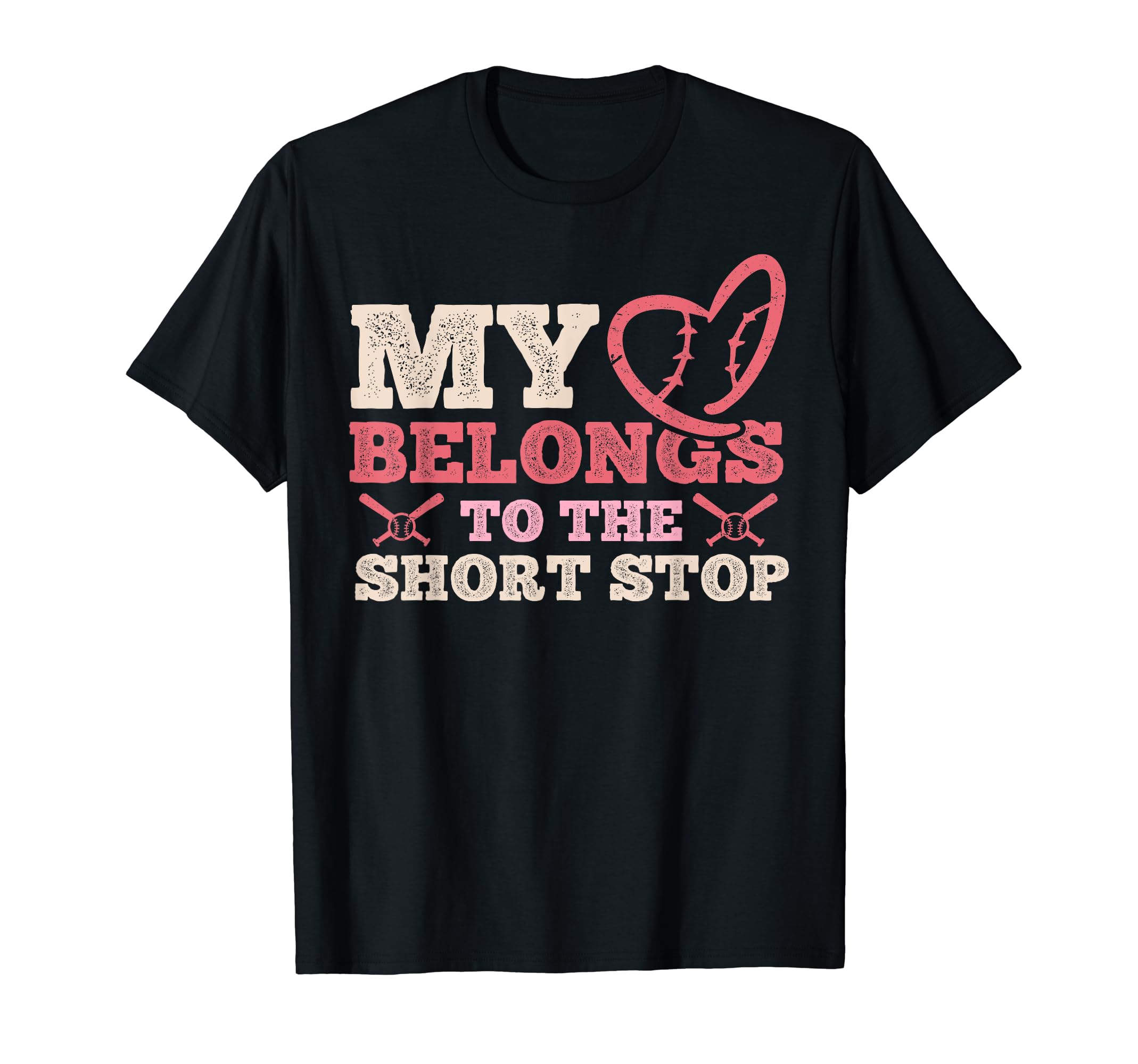 My Heart Belongs To Short Stop Mothers T-Shirt - Custom Art Print Unisex - T-Shirt, Sweatshirt, Hoodie