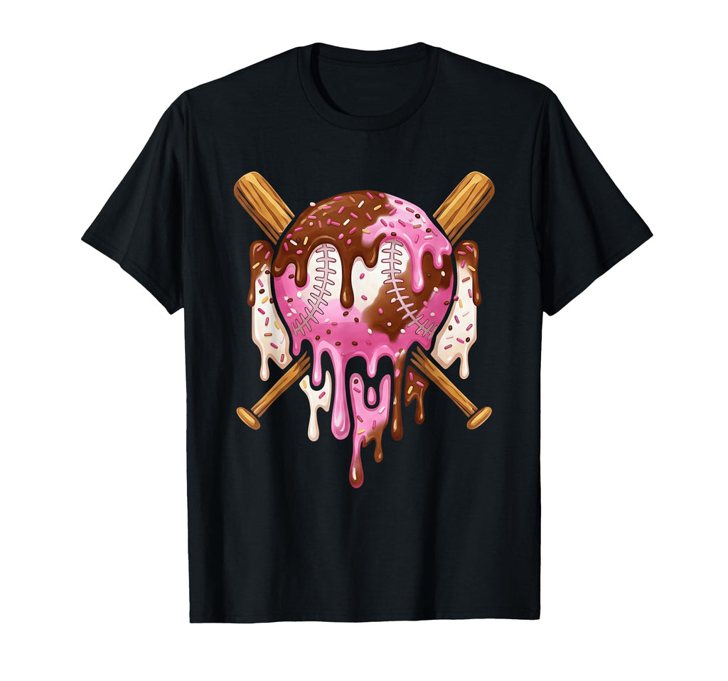 Baseball Drip Ice Cream Dripping T-Shirt - Casual Everyday Wear Unisex - T-Shirt, Sweatshirt, Hoodie