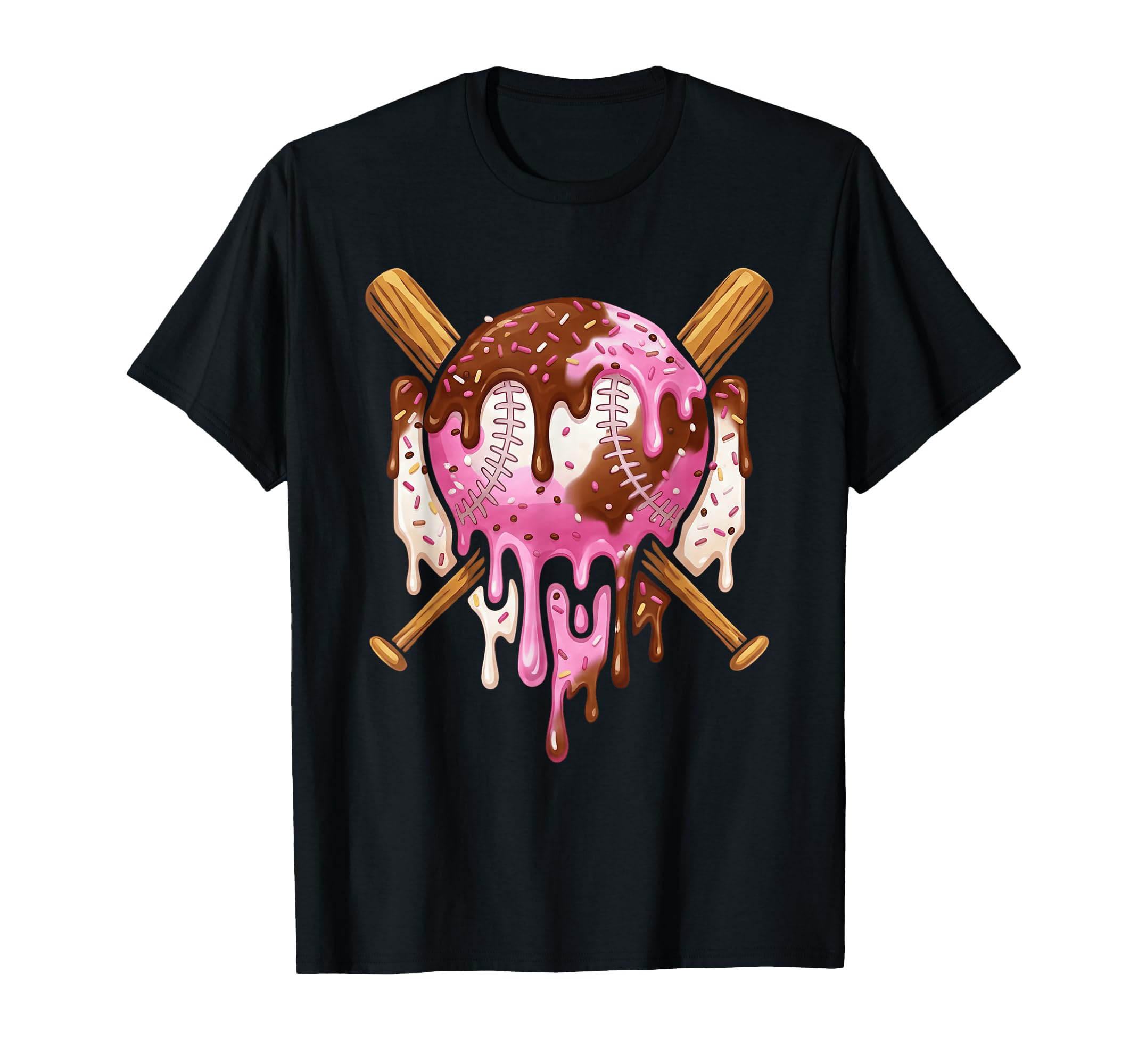 Baseball Drip Ice Cream Dripping T-Shirt - Casual Everyday Wear Unisex - T-Shirt, Sweatshirt, Hoodie